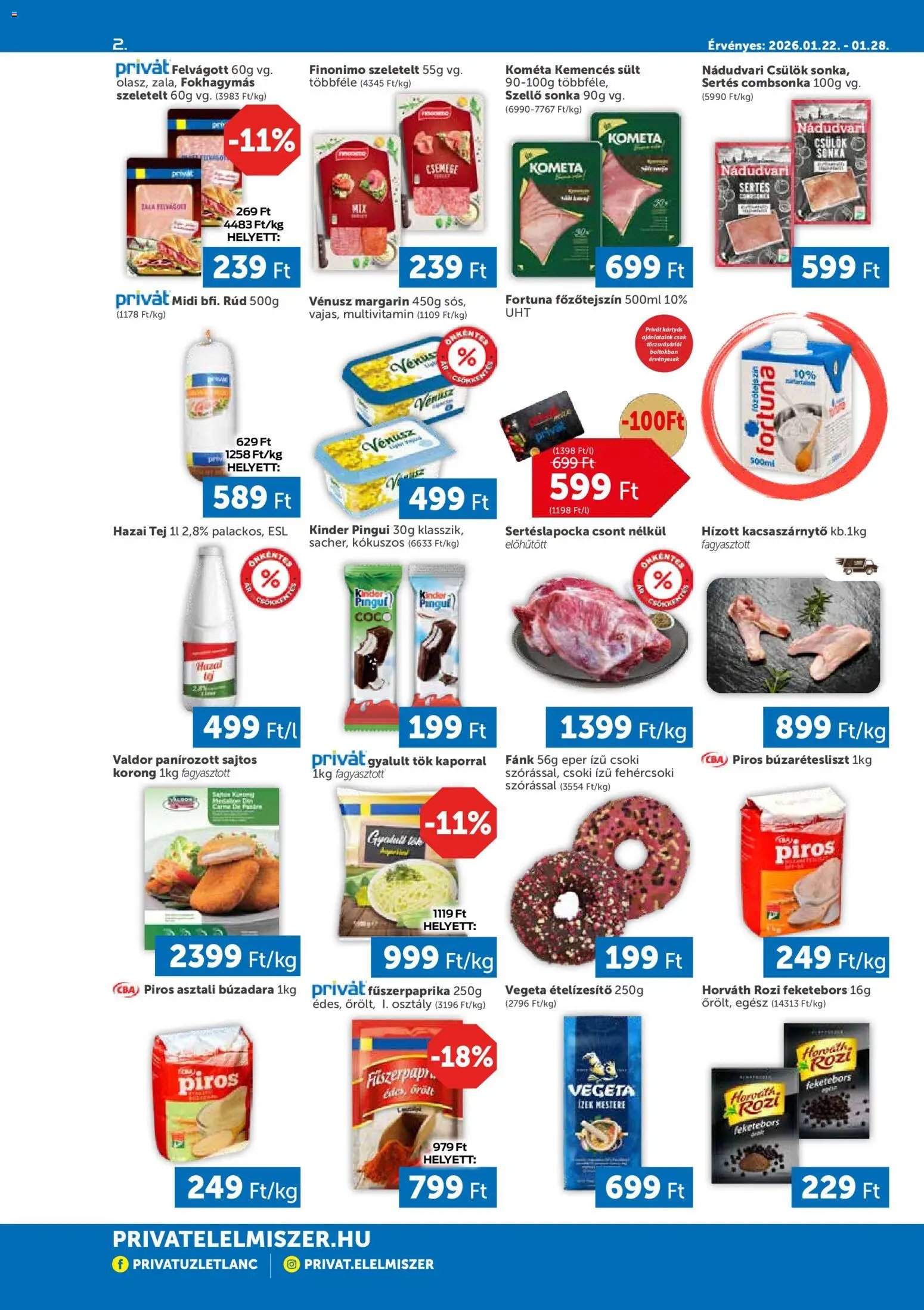 PRIVÁT újság 2026.01.22. Akciós újság PRIVÁT (2026-01-22 - 2026-01-28)