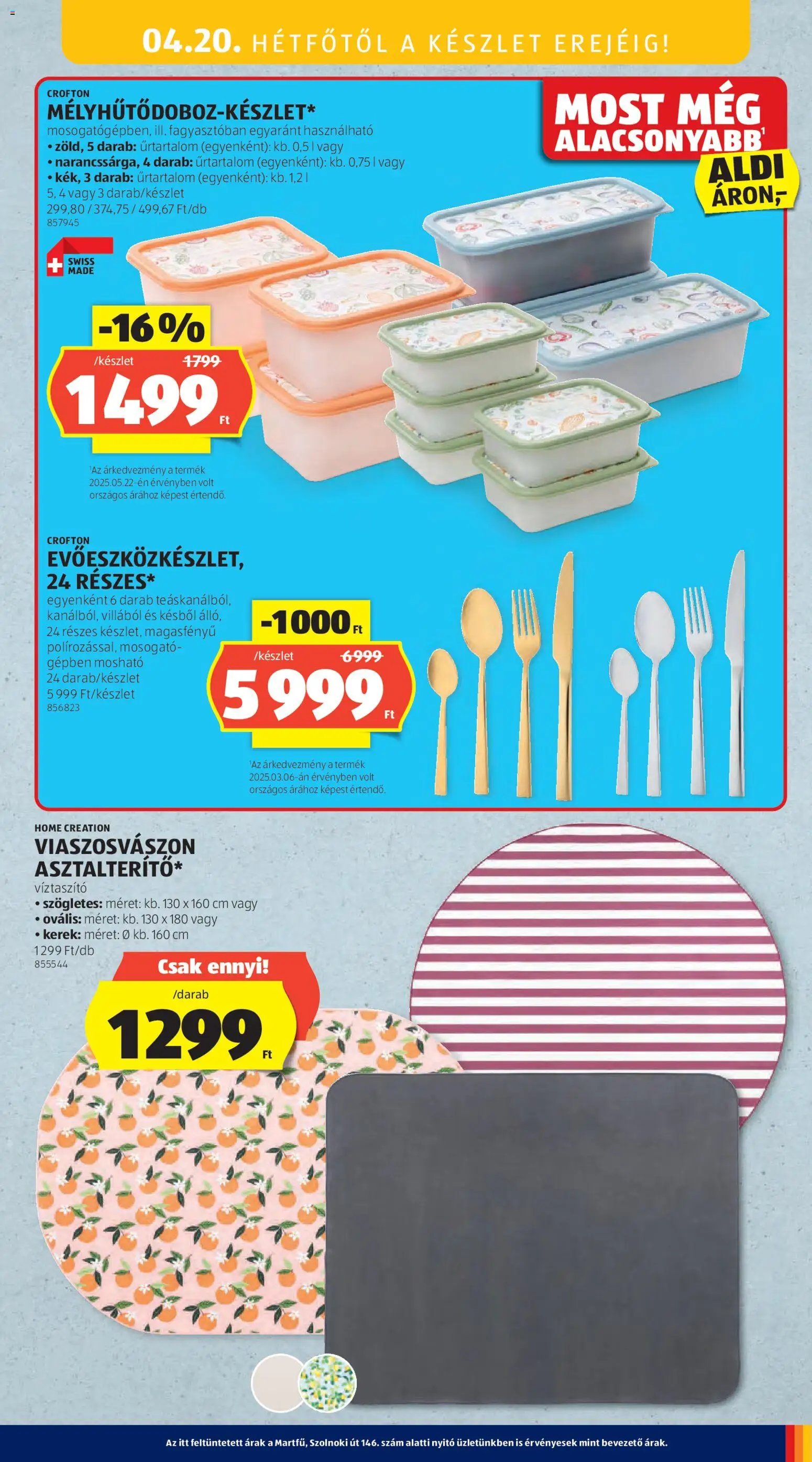 Aldi újság 2026.04.16. Aldi Középső sor termékei (2026-04-16 - 2026-04-22)