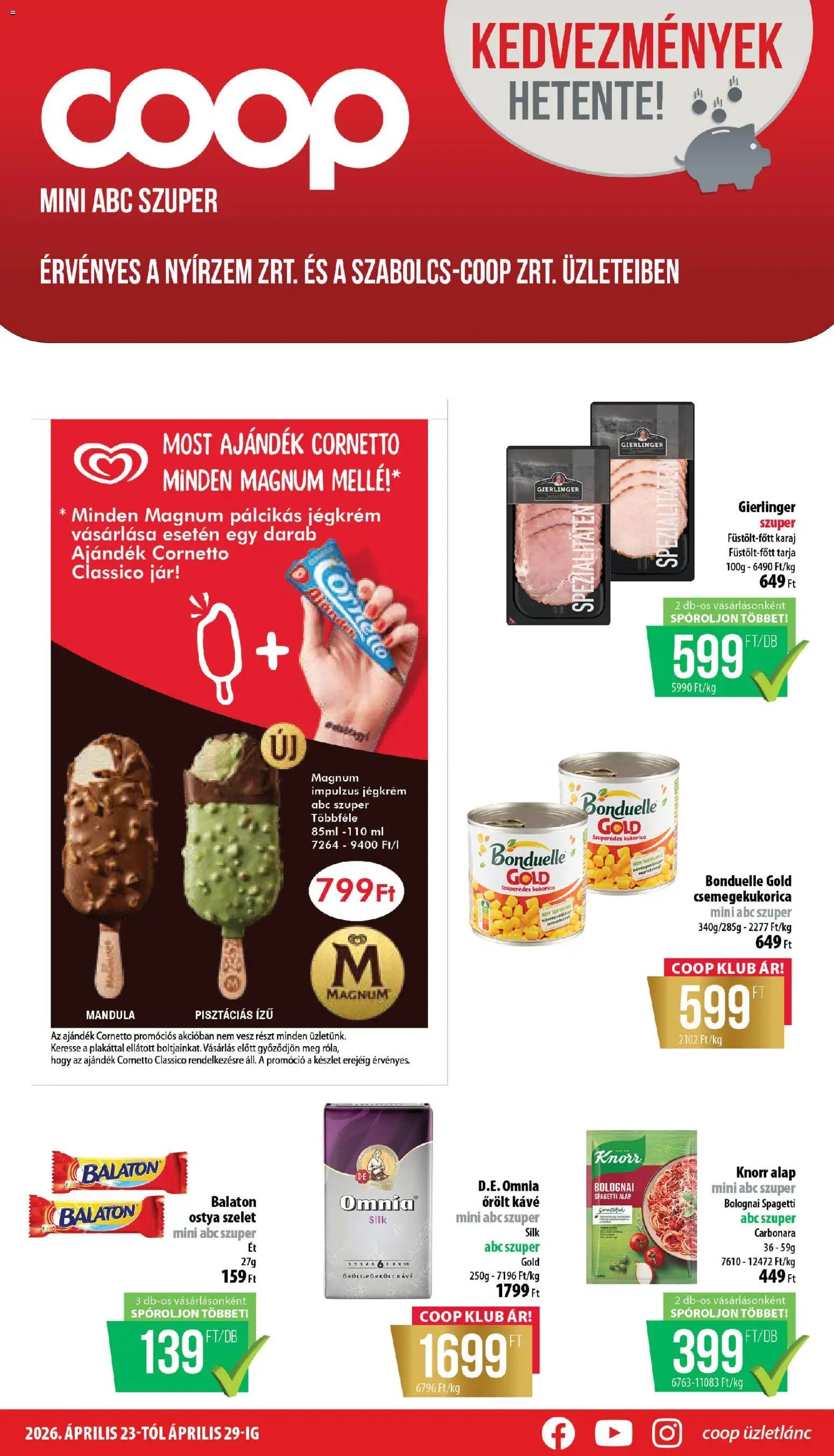 COOP újság 2026.04.23. COOP - Mini & Abc & Szuper / Nyírzem (2026-04-23 - 2026-04-29)