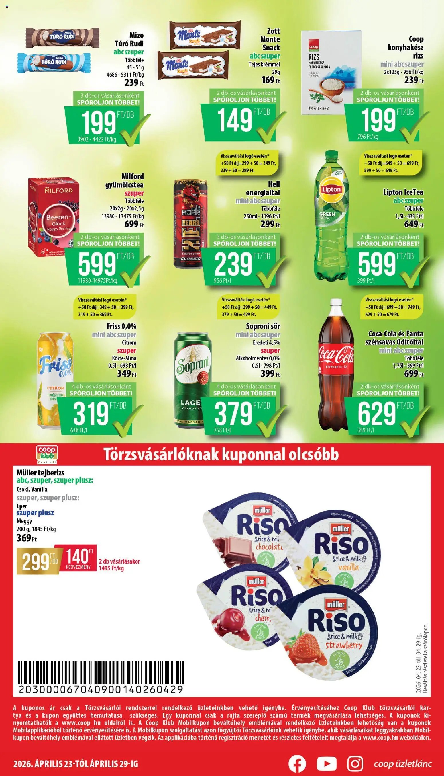 COOP újság 2026.04.23. COOP - Mini & Abc & Szuper / Nyírzem (2026-04-23 - 2026-04-29)