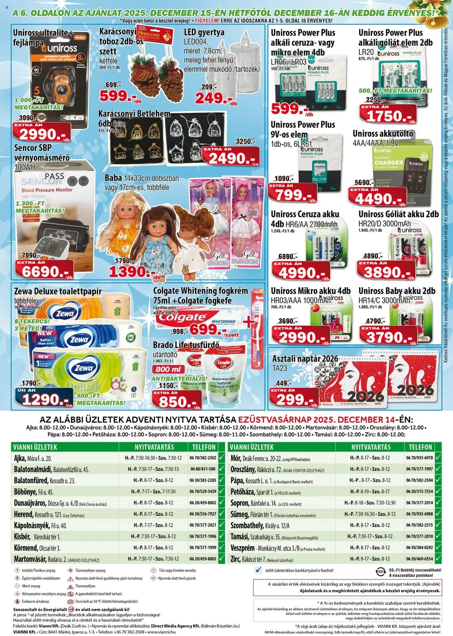 Vianni újság 2025.12.10. Akciós újság Vianni (2025-12-10 - 2025-12-16)