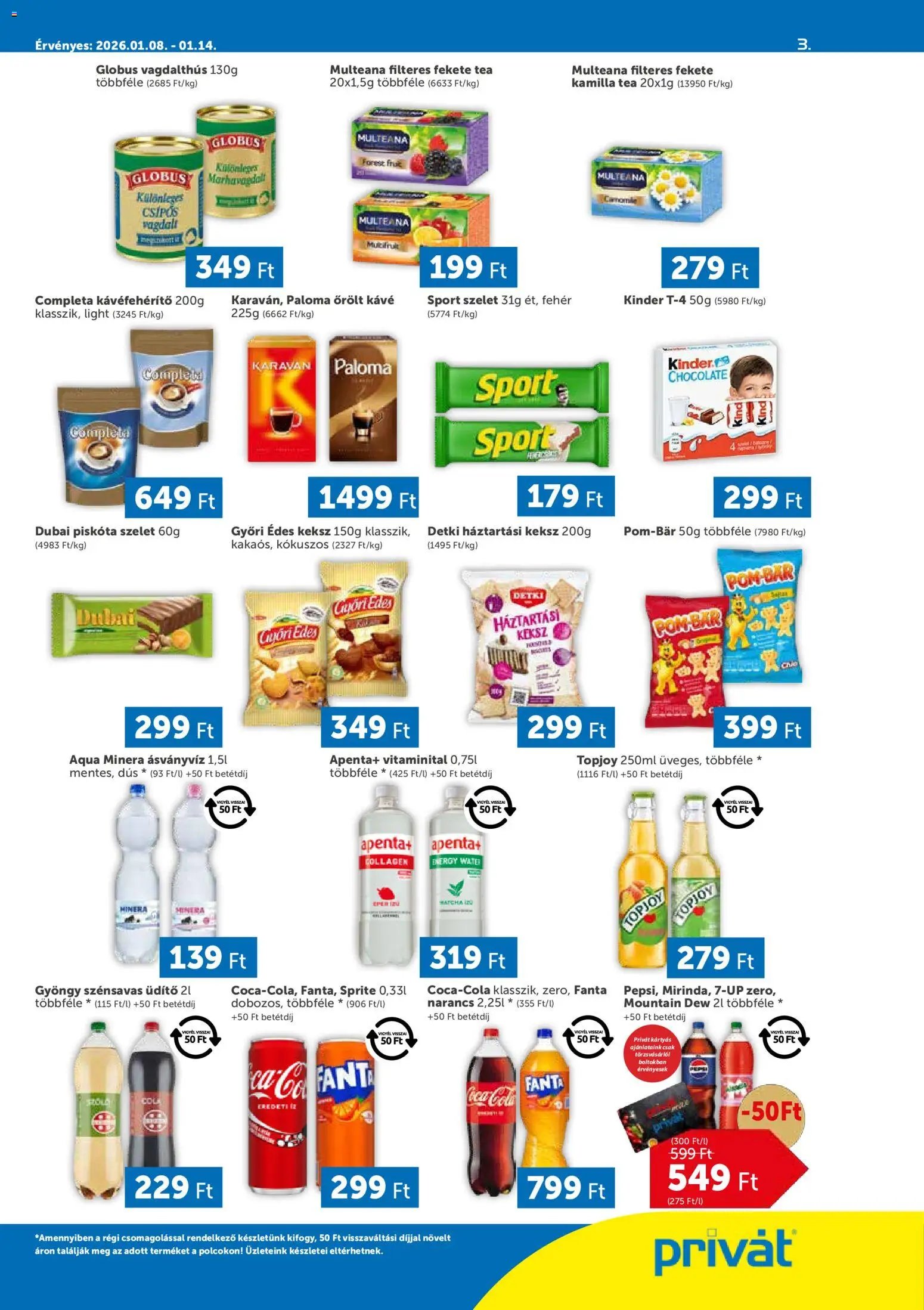 PRIVÁT újság 2026.01.08. Akciós újság PRIVÁT (2026-01-08 - 2026-01-14)