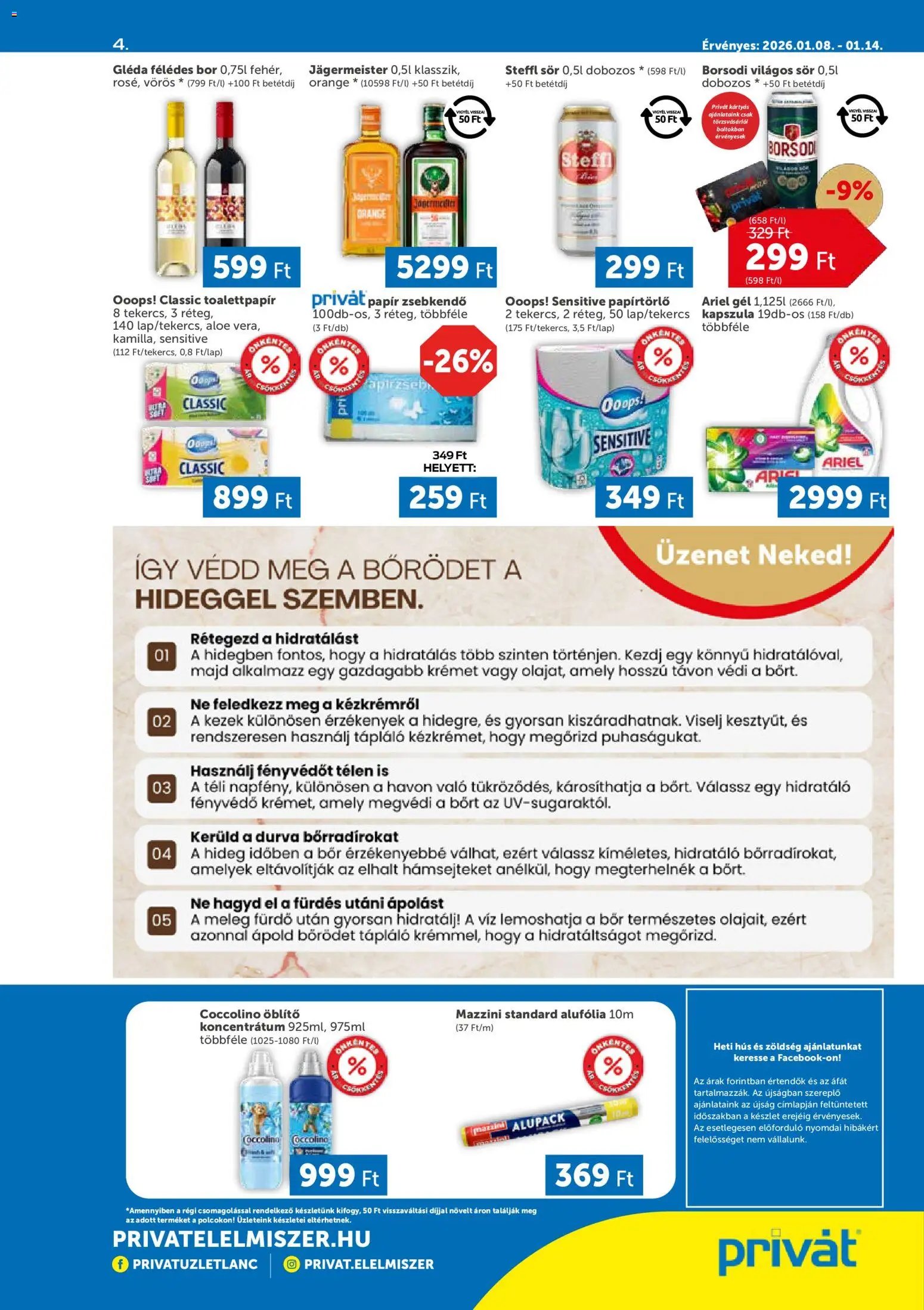 PRIVÁT újság 2026.01.08. Akciós újság PRIVÁT (2026-01-08 - 2026-01-14)