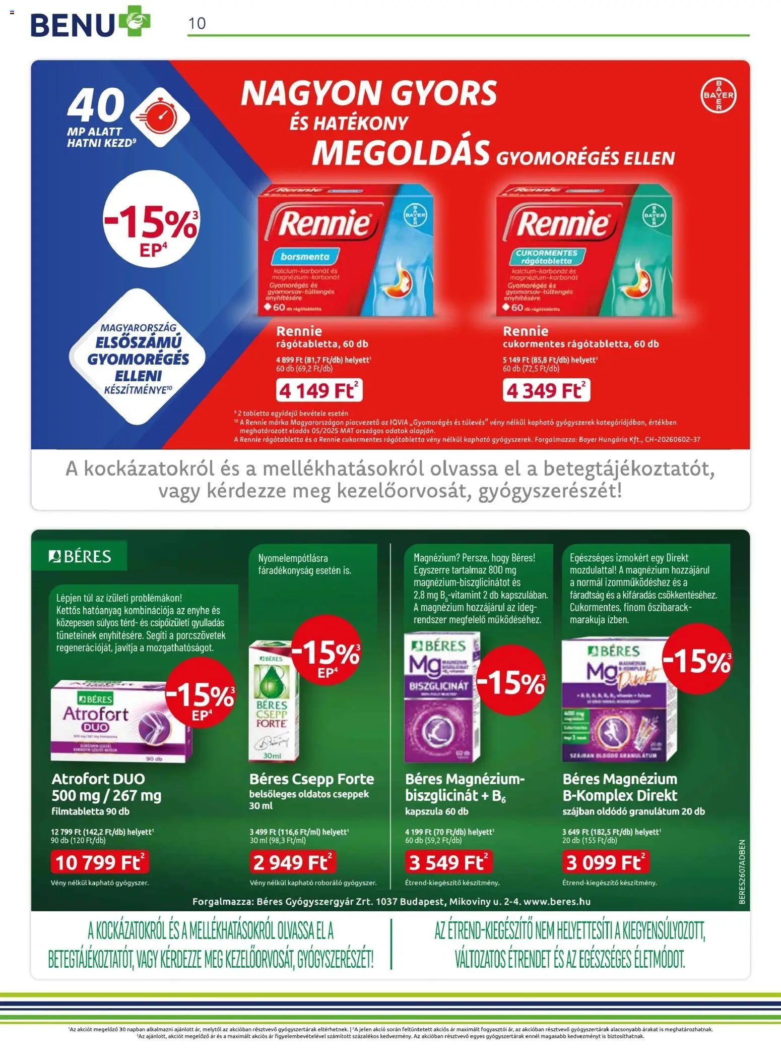 BENU Gyógyszertárak újság 2026.07.01. BENU Gyógyszertárak akciós újság