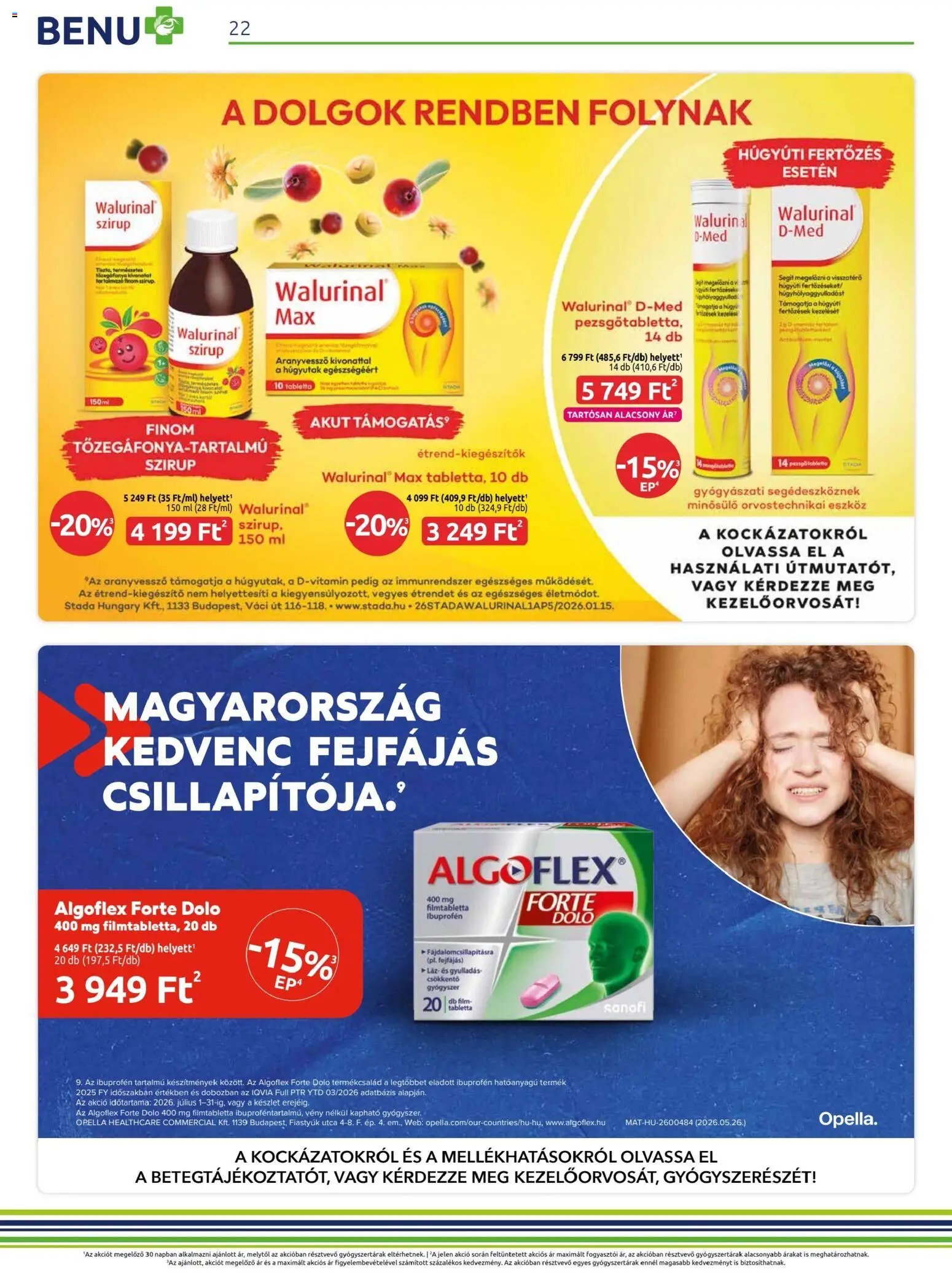 BENU Gyógyszertárak újság 2026.07.01. BENU Gyógyszertárak akciós újság