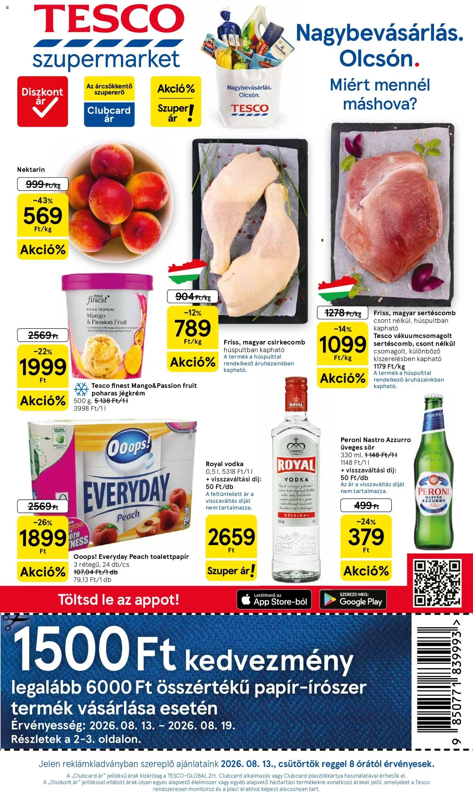 Tesco újság 2026.08.13. Tesco Szupermarket akciós újság