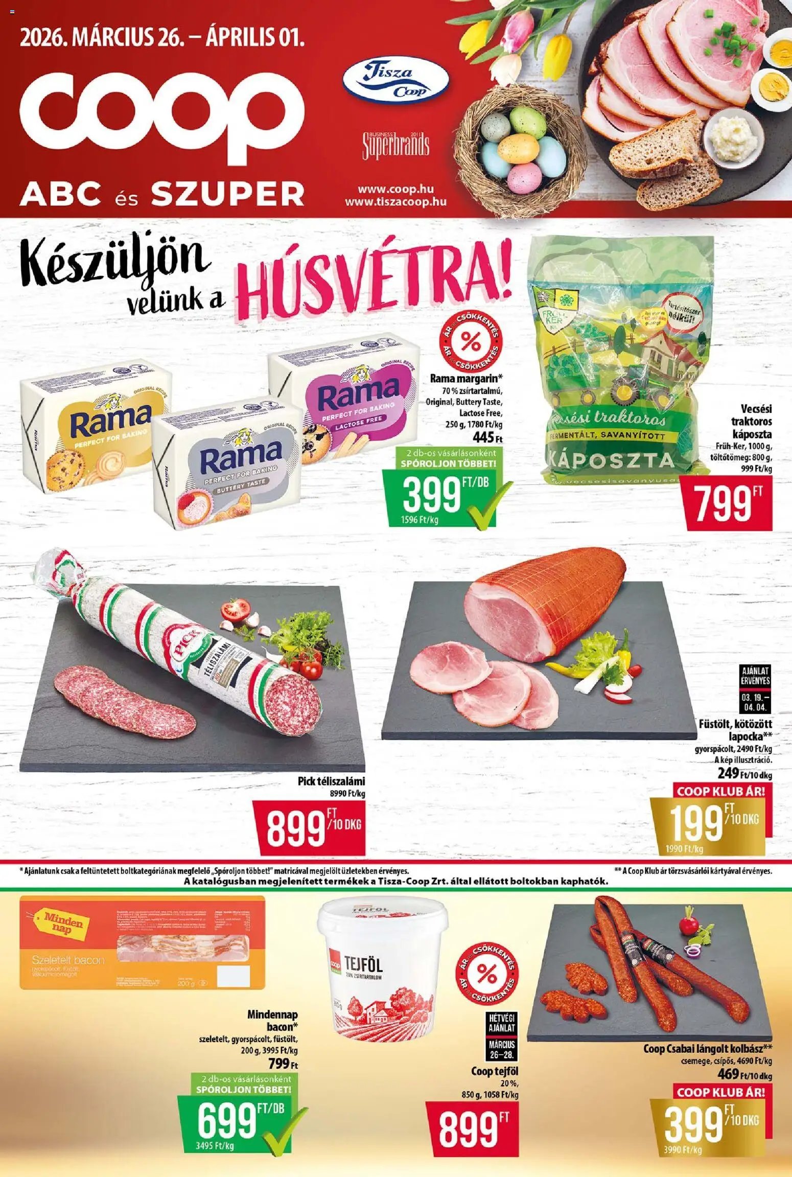 COOP újság 2026.03.26. COOP - Abc & Szuper / Tisza (2026-03-26 - 2026-04-01)