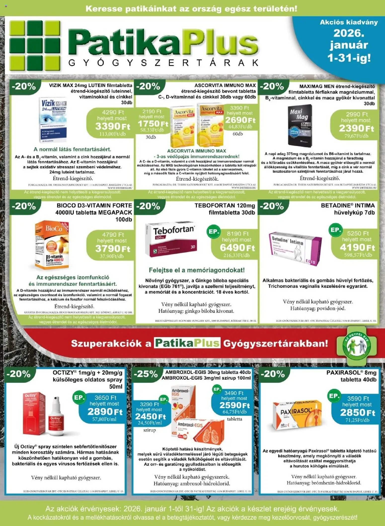 PatikaPlus újság 2026.01.01. Akciós újság PatikaPlus (2026-01-01 - 2026-01-31)
