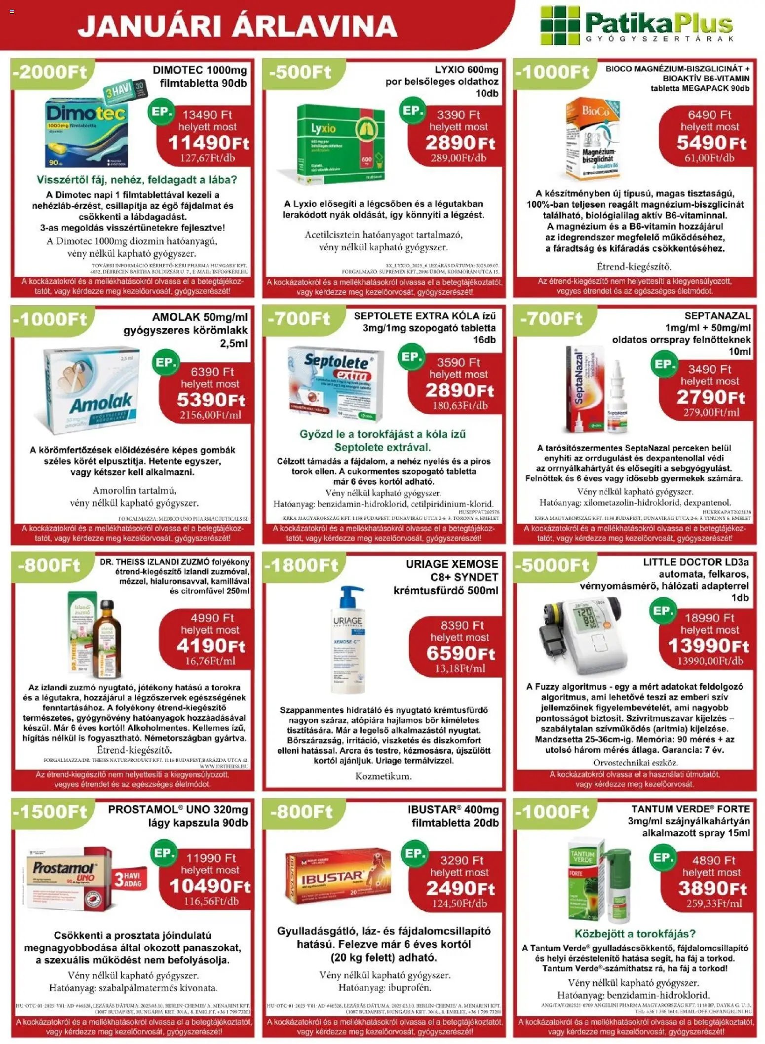 PatikaPlus újság 2026.01.01. Akciós újság PatikaPlus (2026-01-01 - 2026-01-31)
