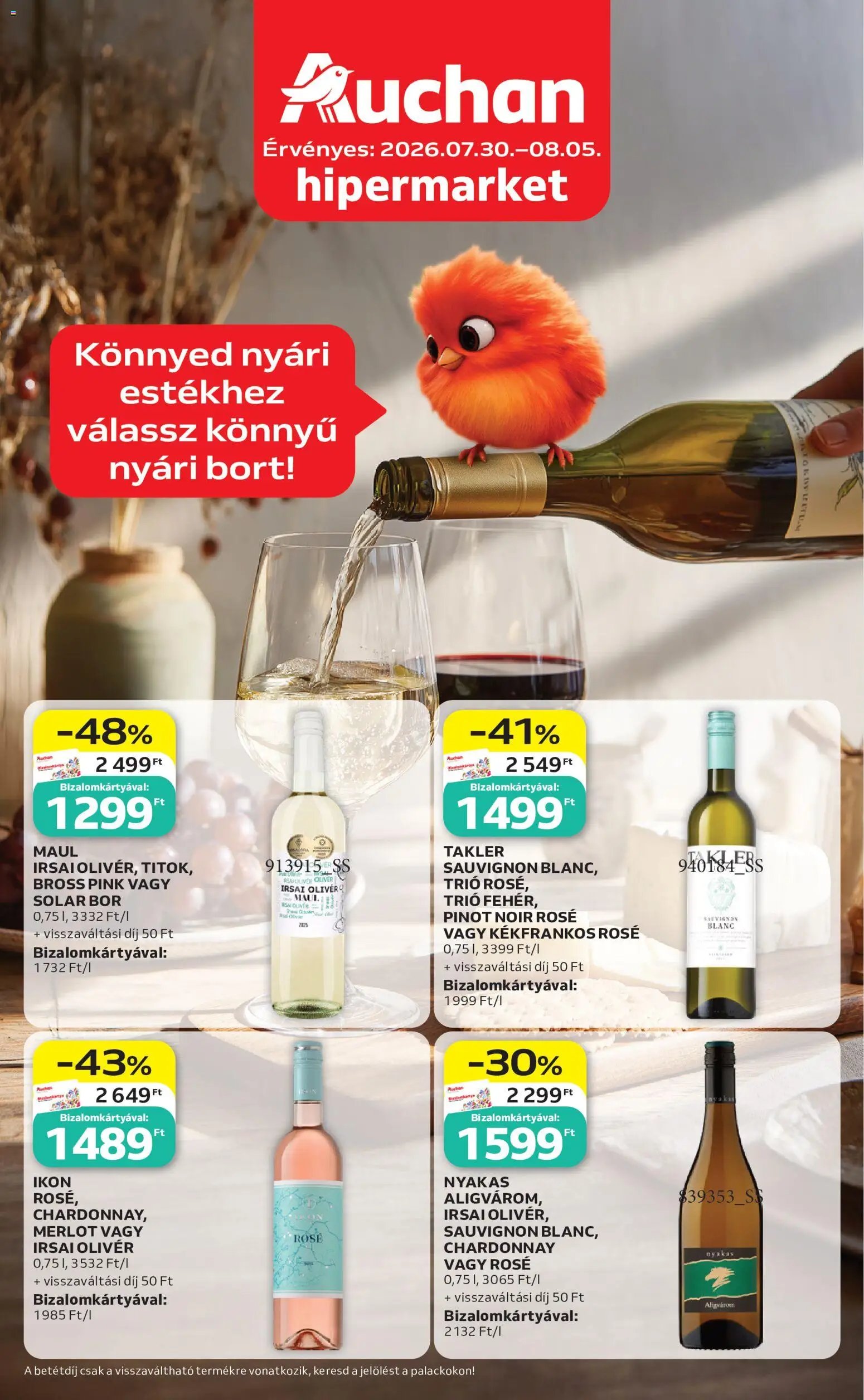 Auchan újság 2026.07.30. Auchan Bor ajánlatok