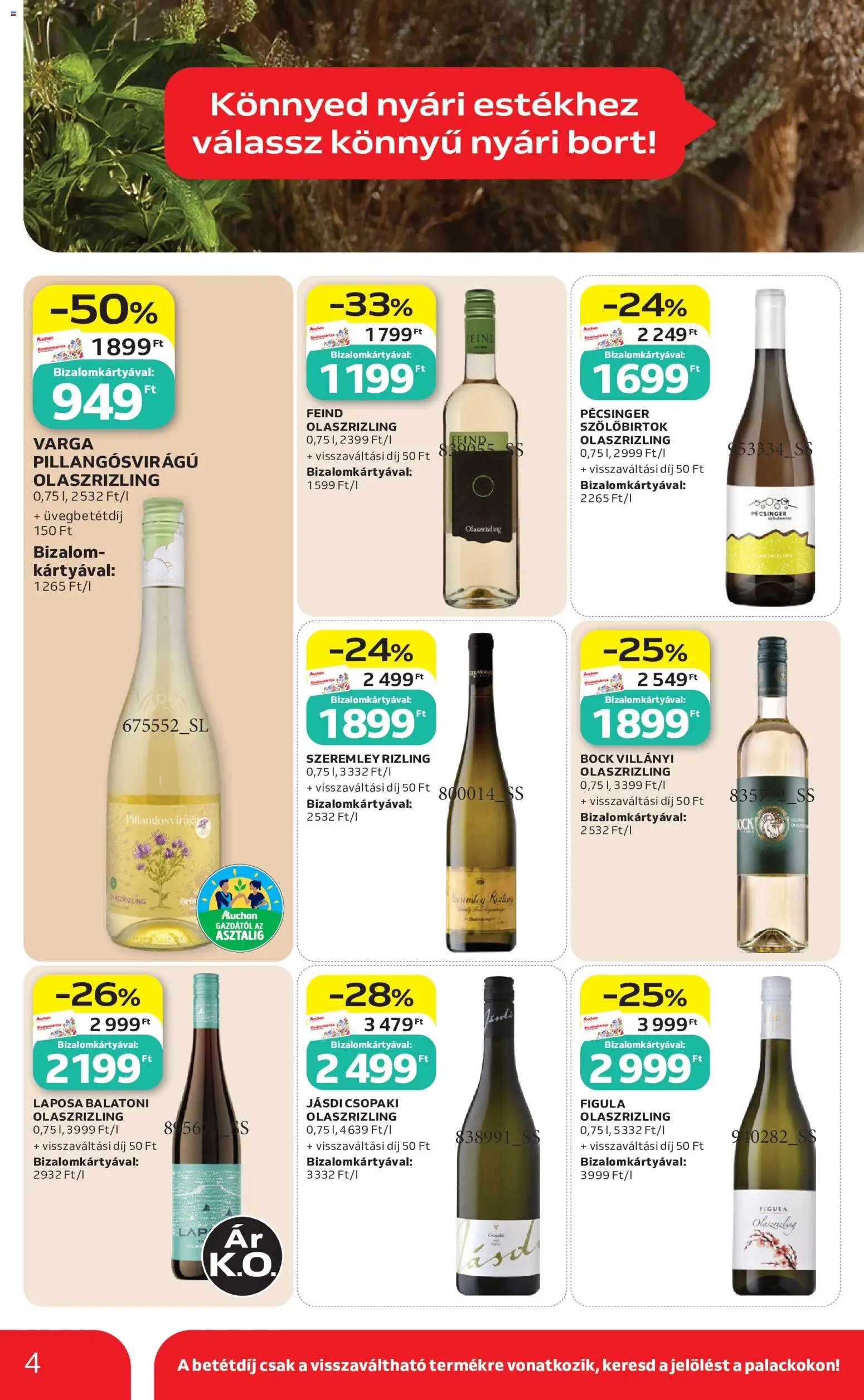 Auchan újság 2026.07.30. Auchan Bor ajánlatok