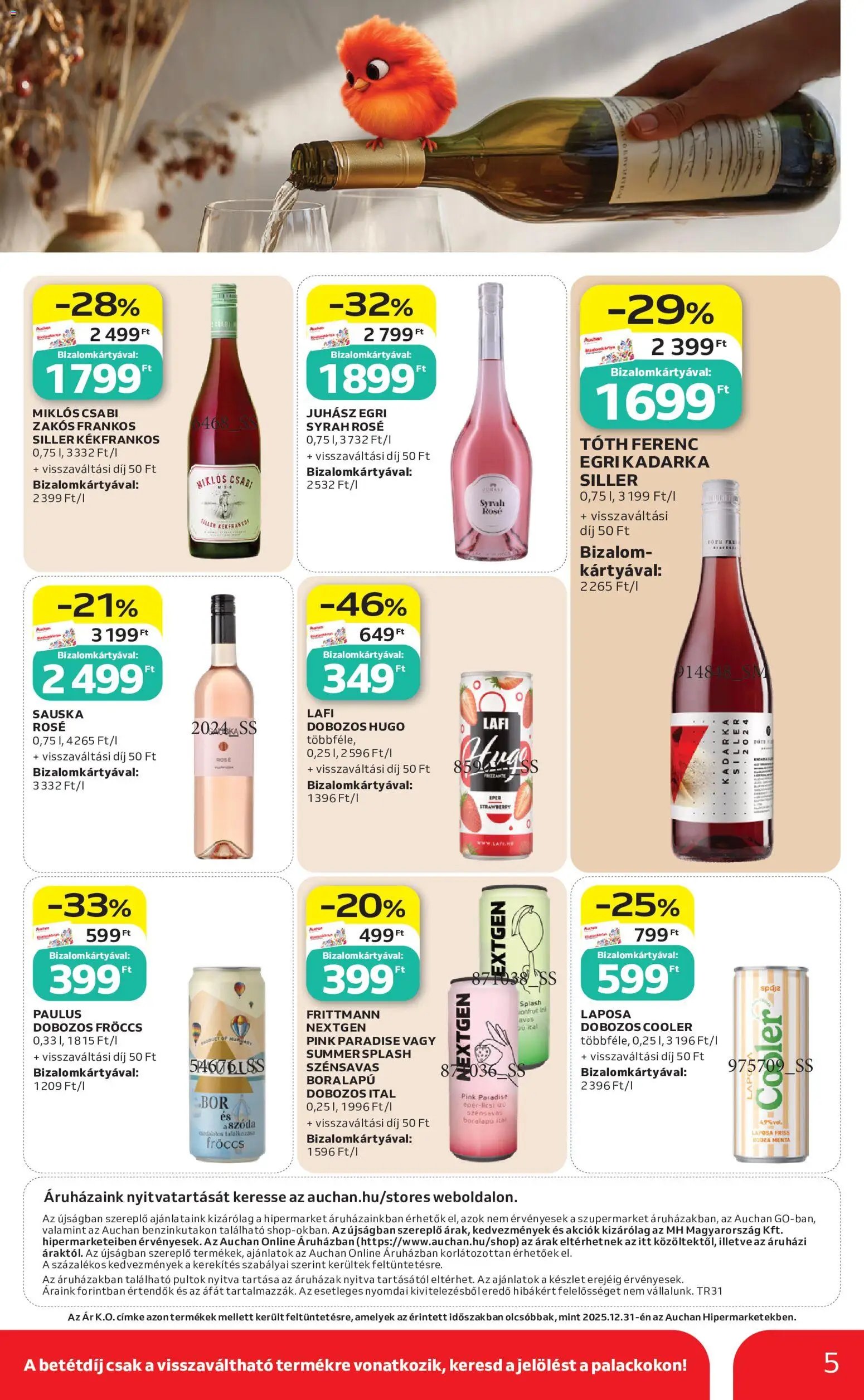 Auchan újság 2026.07.30. Auchan Bor ajánlatok