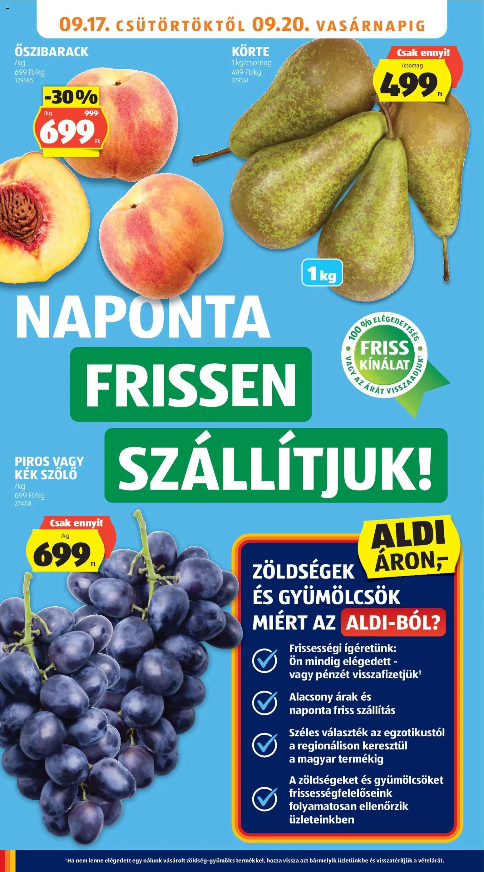 Aldi újság 2026.09.17. Aldi akciós újság
