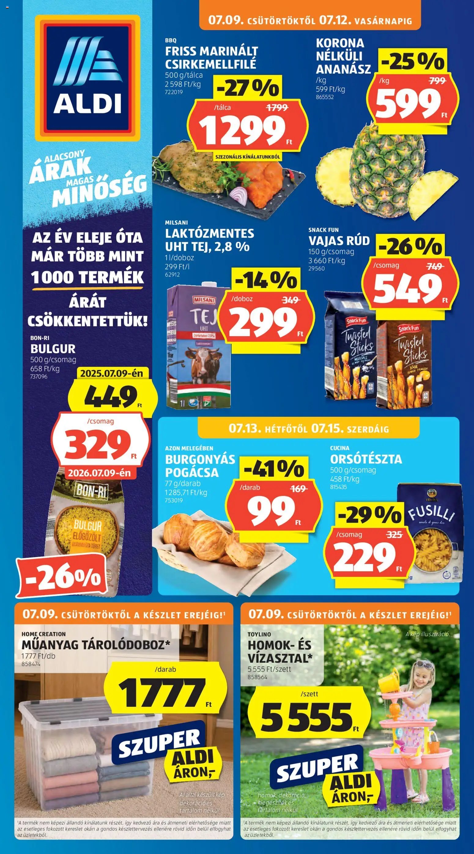Aldi újság 2026.07.09. Aldi akciós újság