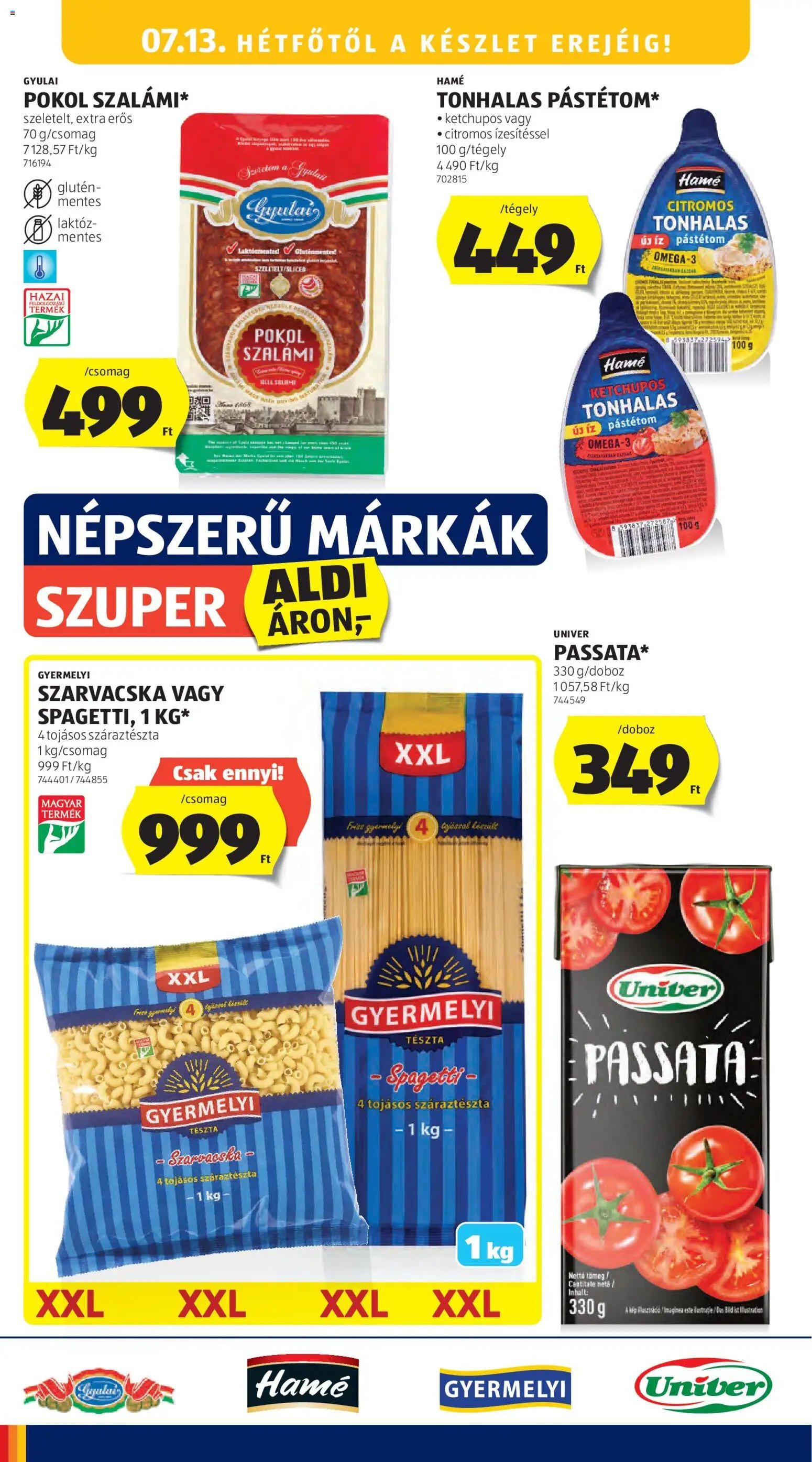 Aldi újság 2026.07.09. Aldi akciós újság
