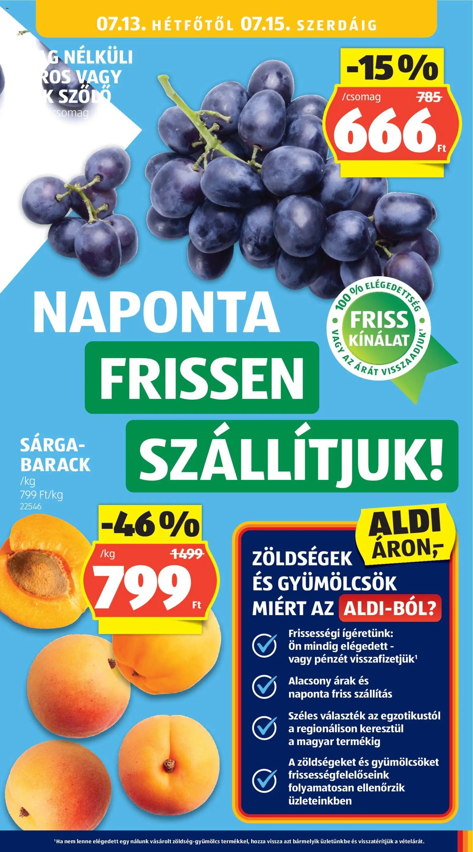 Aldi újság 2026.07.09. Aldi akciós újság