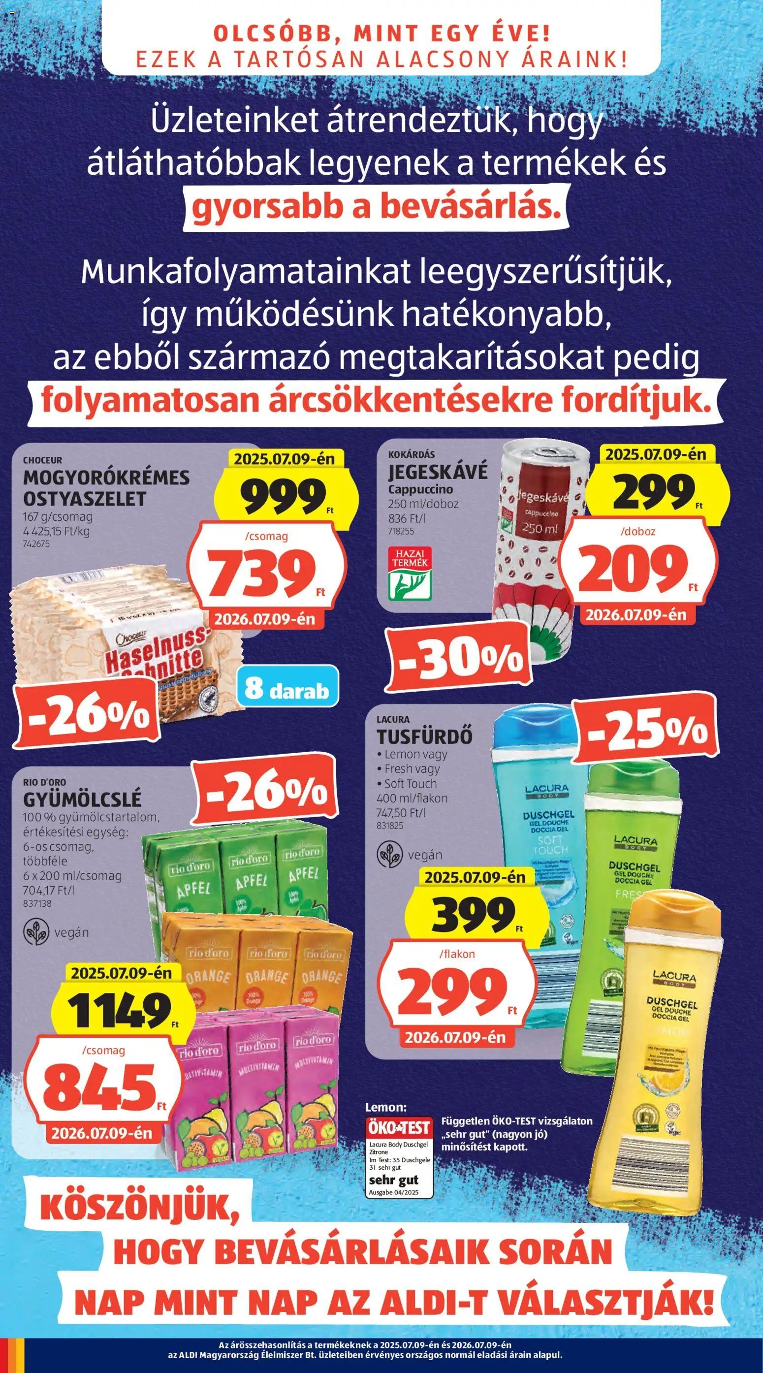 Aldi újság 2026.07.09. Aldi akciós újság