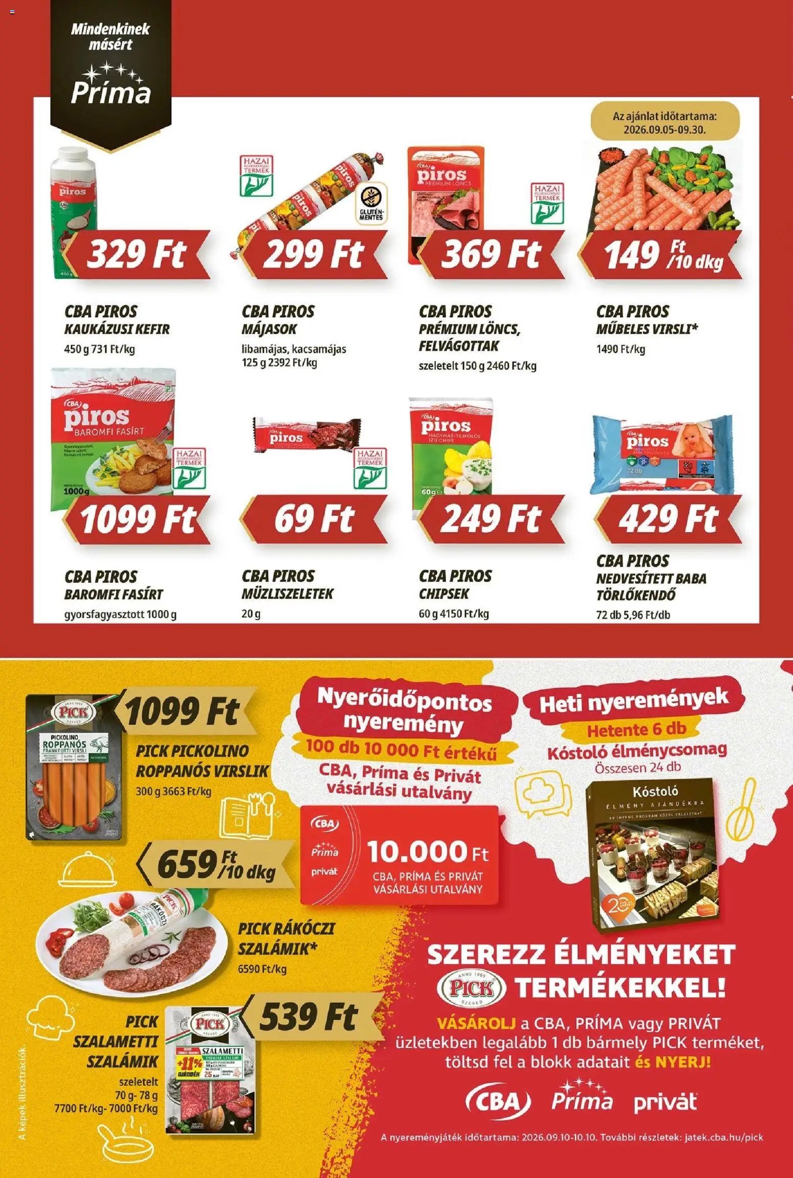 CBA Príma újság 2026.09.10. CBA Príma akciós újság