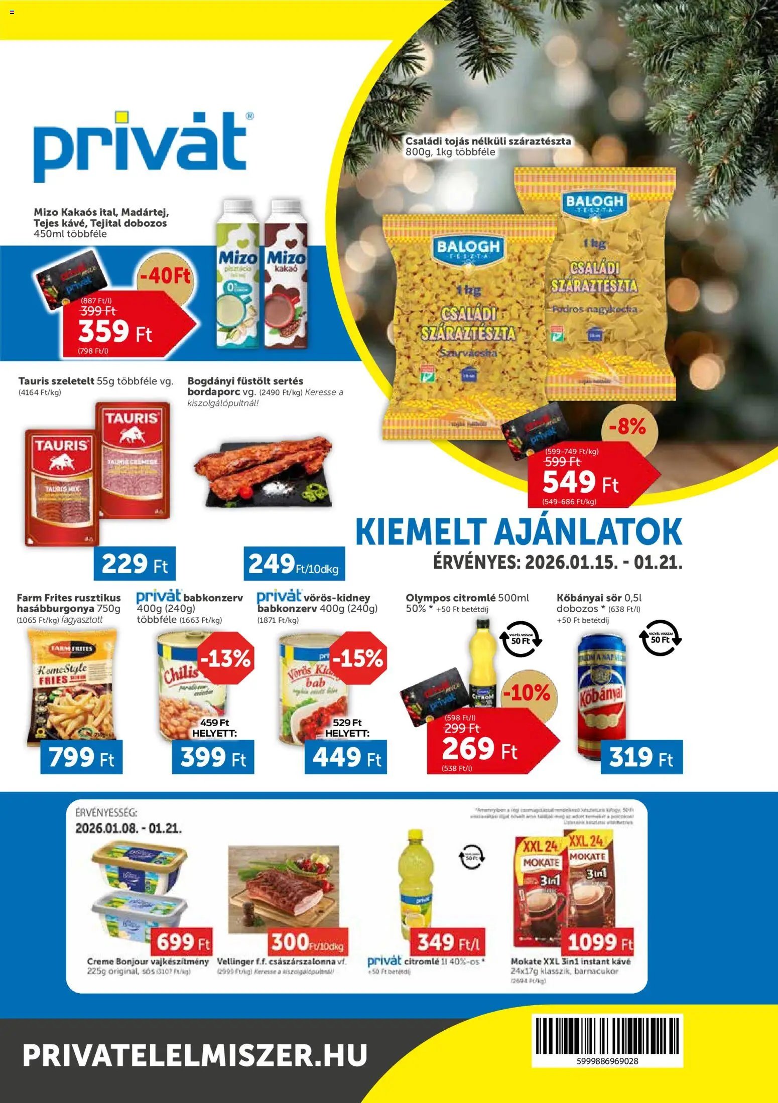 PRIVÁT újság 2026.01.15. Akciós újság PRIVÁT (2026-01-15 - 2026-01-21)