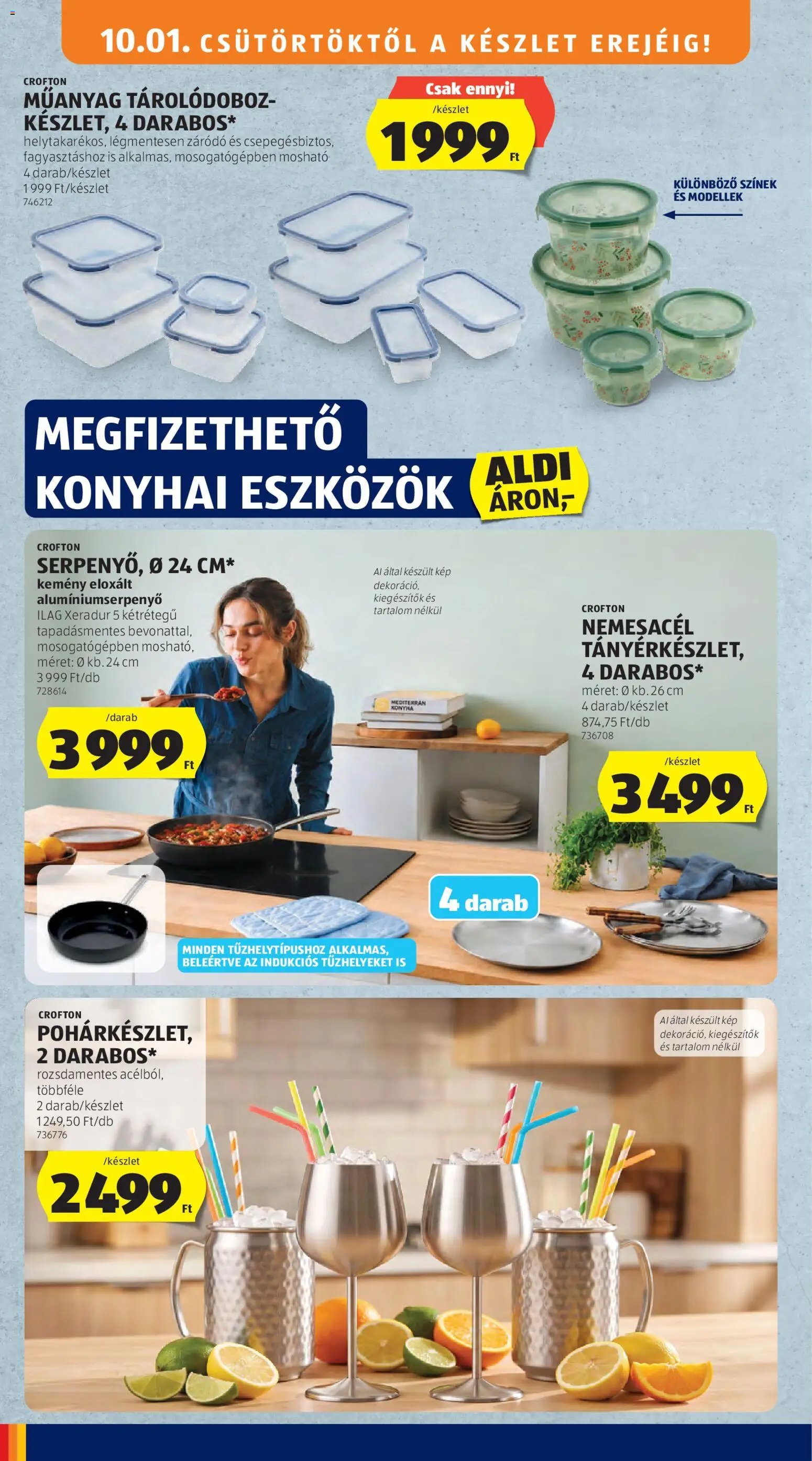 Aldi újság 2026.10.01. Aldi Középső sor termékei