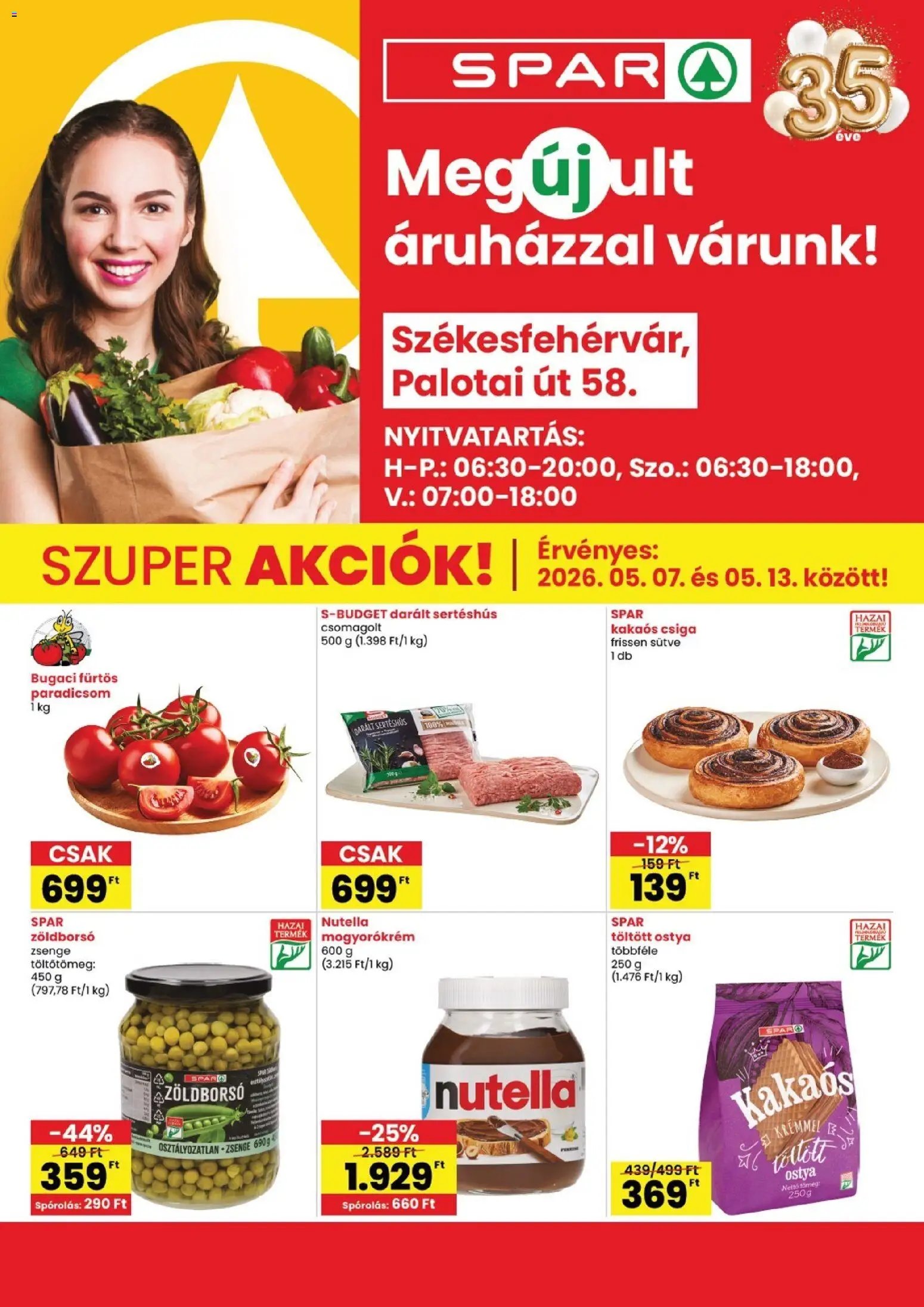 Spar újság 2026.05.07. Spar Székesfehérvár üzlet megújulás (2026-05-07 - 2026-05-13)