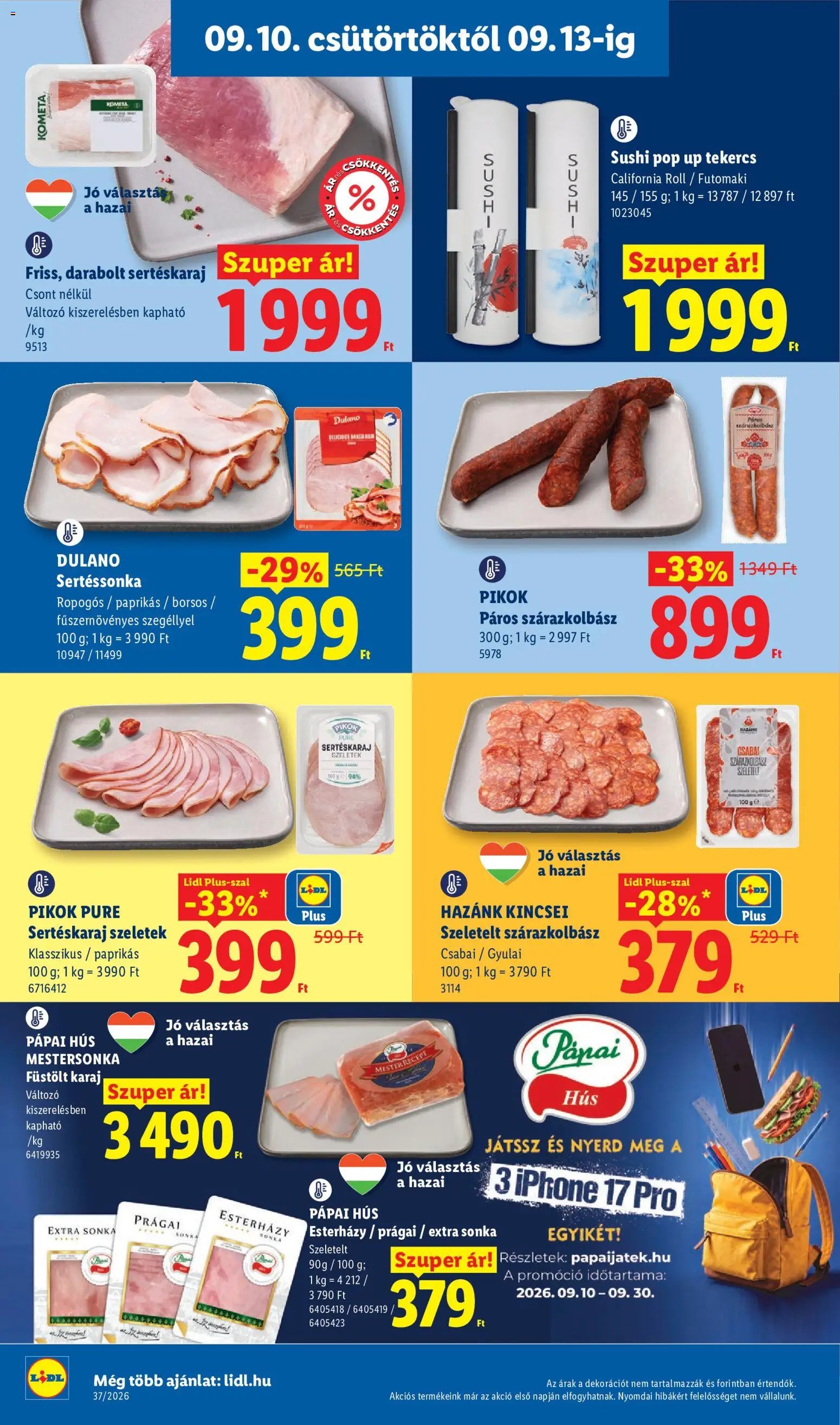 Lidl újság 2026.09.10. Lidl akciós újság