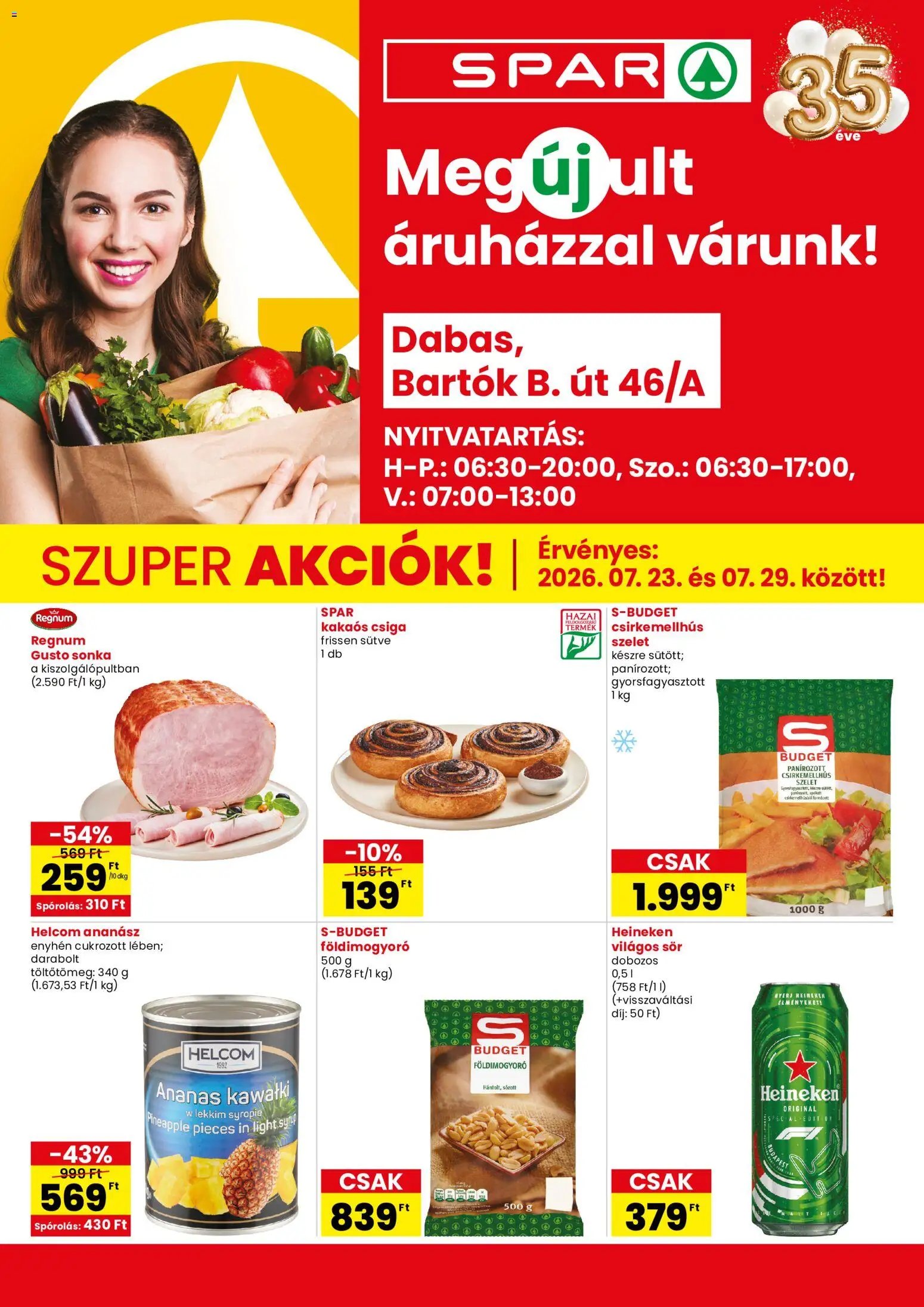 Spar újság 2026.07.23. Spar Dabas üzlet megújulás
