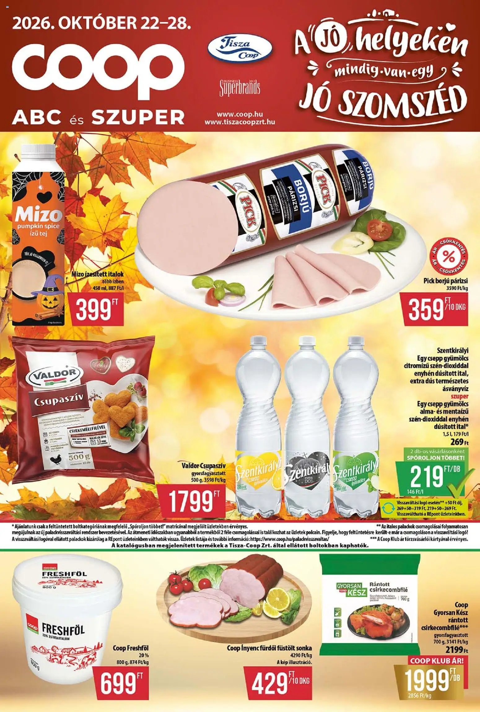 COOP - Abc & Szuper / Tisza 2026.10.22. - lapozható formában szórólap ✳️