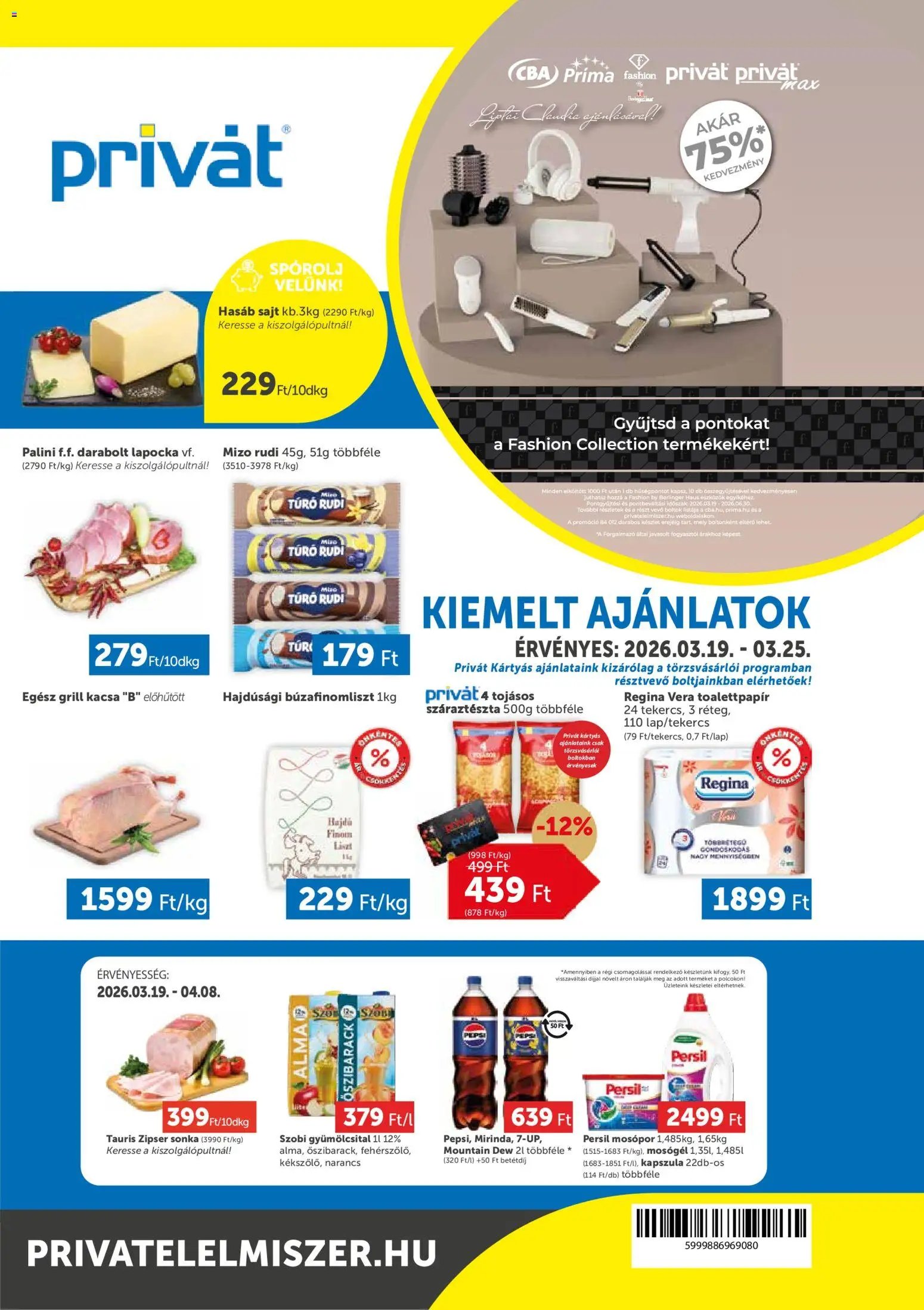 PRIVÁT újság 2026.03.19. PRIVÁT akciós újság (2026-03-19 - 2026-03-25)