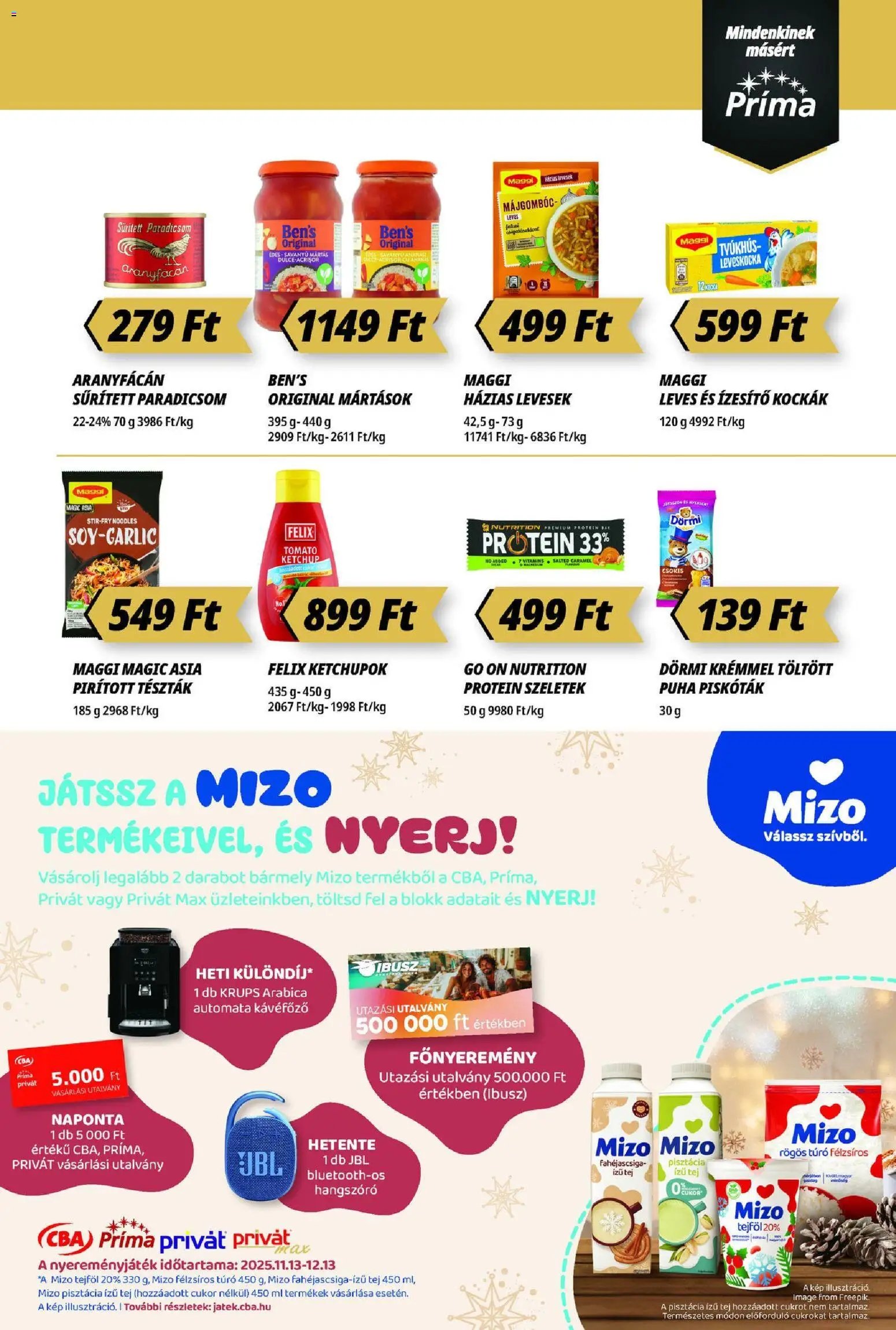 CBA Príma újság 2025.11.13. Akciós újság CBA Príma (2025-11-13 - 2025-11-19)