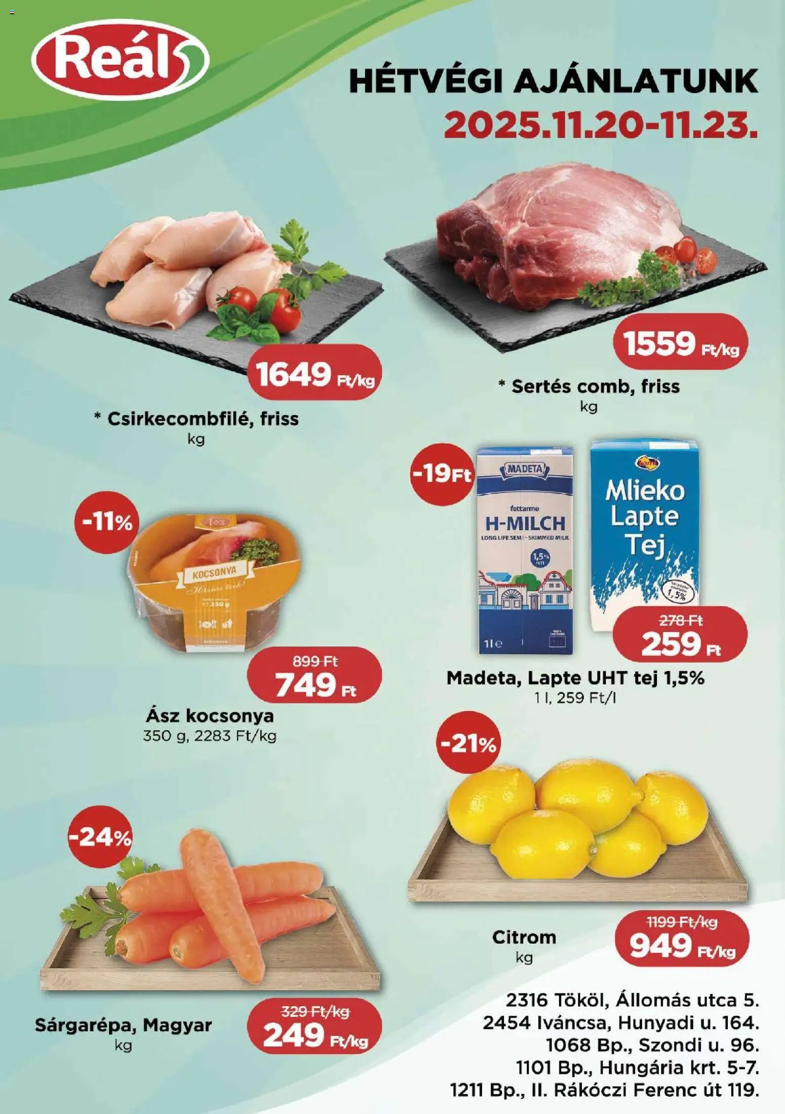 Reál újság 2025.11.20. Bevásárló hétvége - Pest megye (2025-11-20 - 2025-11-23)