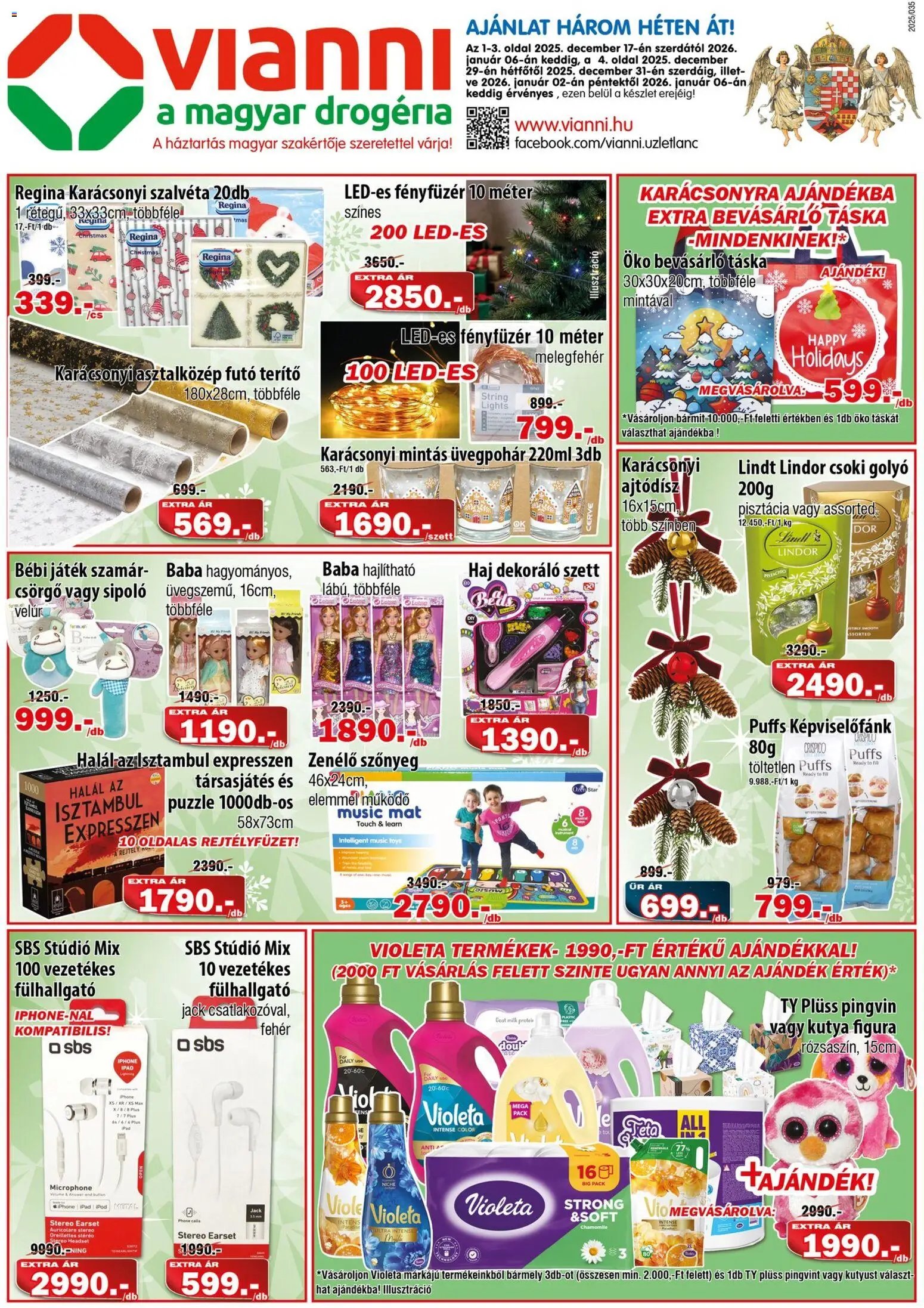 Vianni újság 2025.12.17. Akciós újság Vianni (2025-12-17 - 2026-01-06)