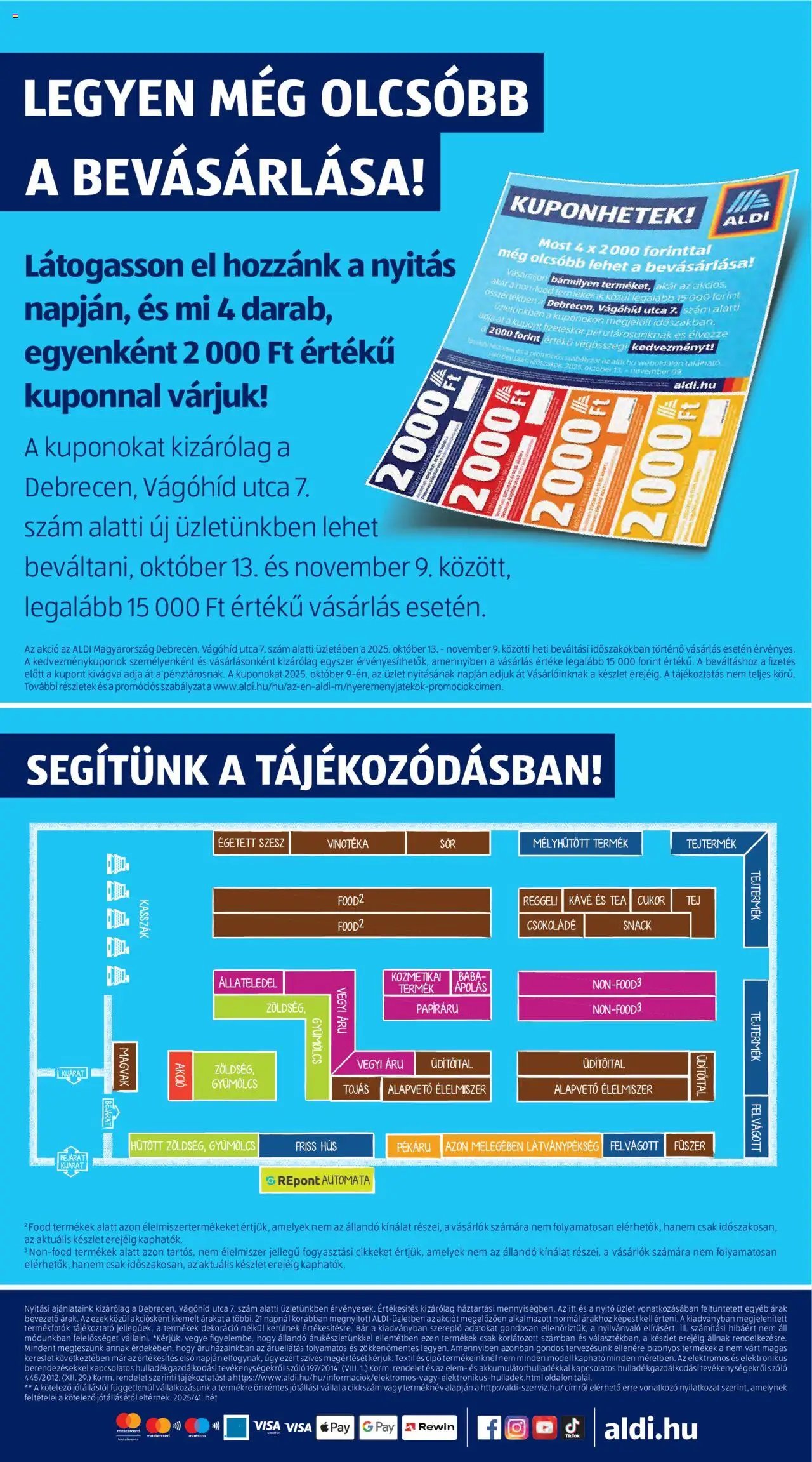 Aldi újság 2025.10.09. Üzletnyitás: Debrecen (2025-10-09 - 2025-10-11)