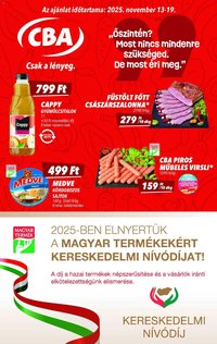 CBA újság 2025.11.13. Akciós újság CBA (2025-11-13 - 2025-11-19)