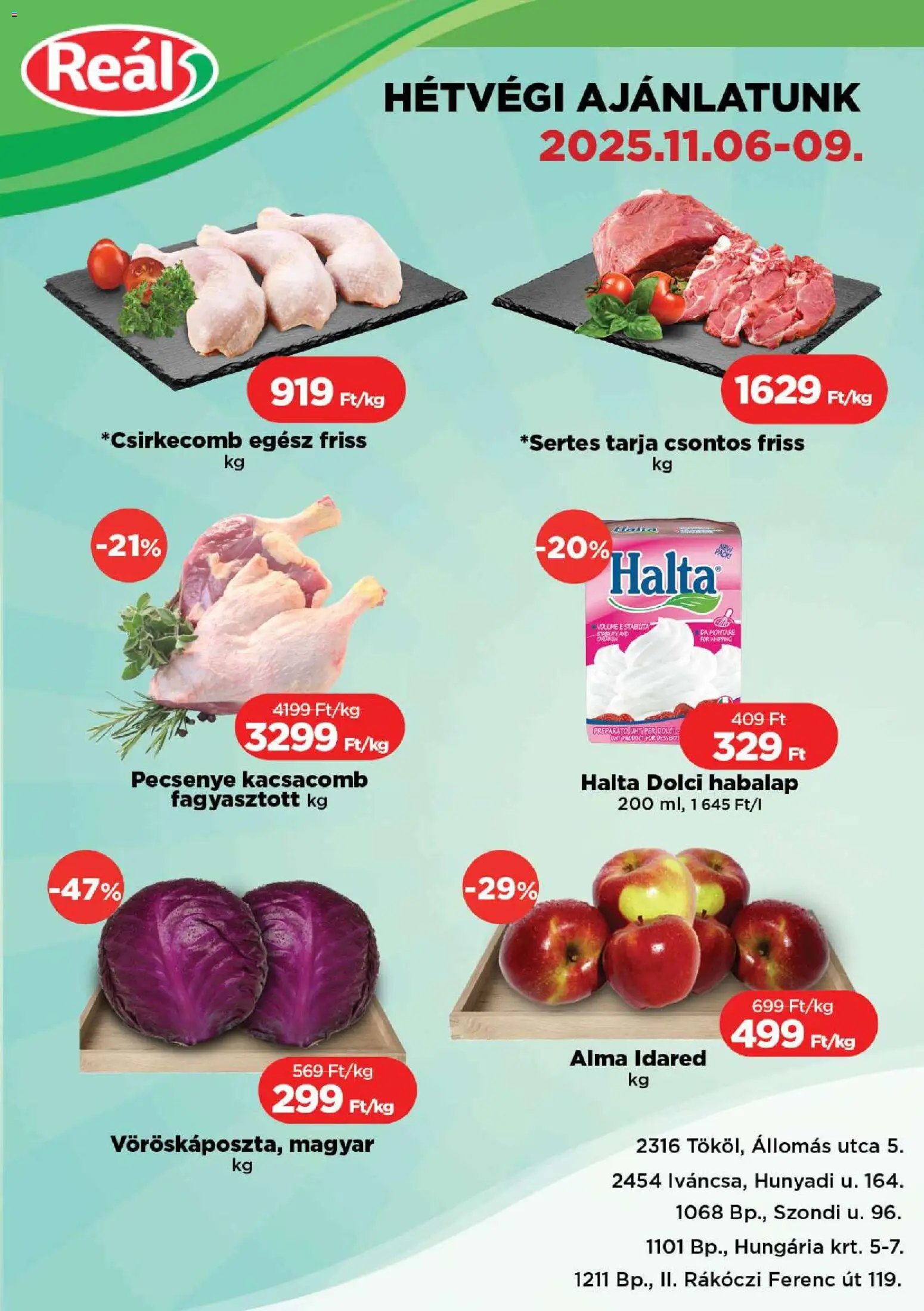 Reál újság 2025.11.06. Bevásárló hétvége - Pest megye (2025-11-06 - 2025-11-09)
