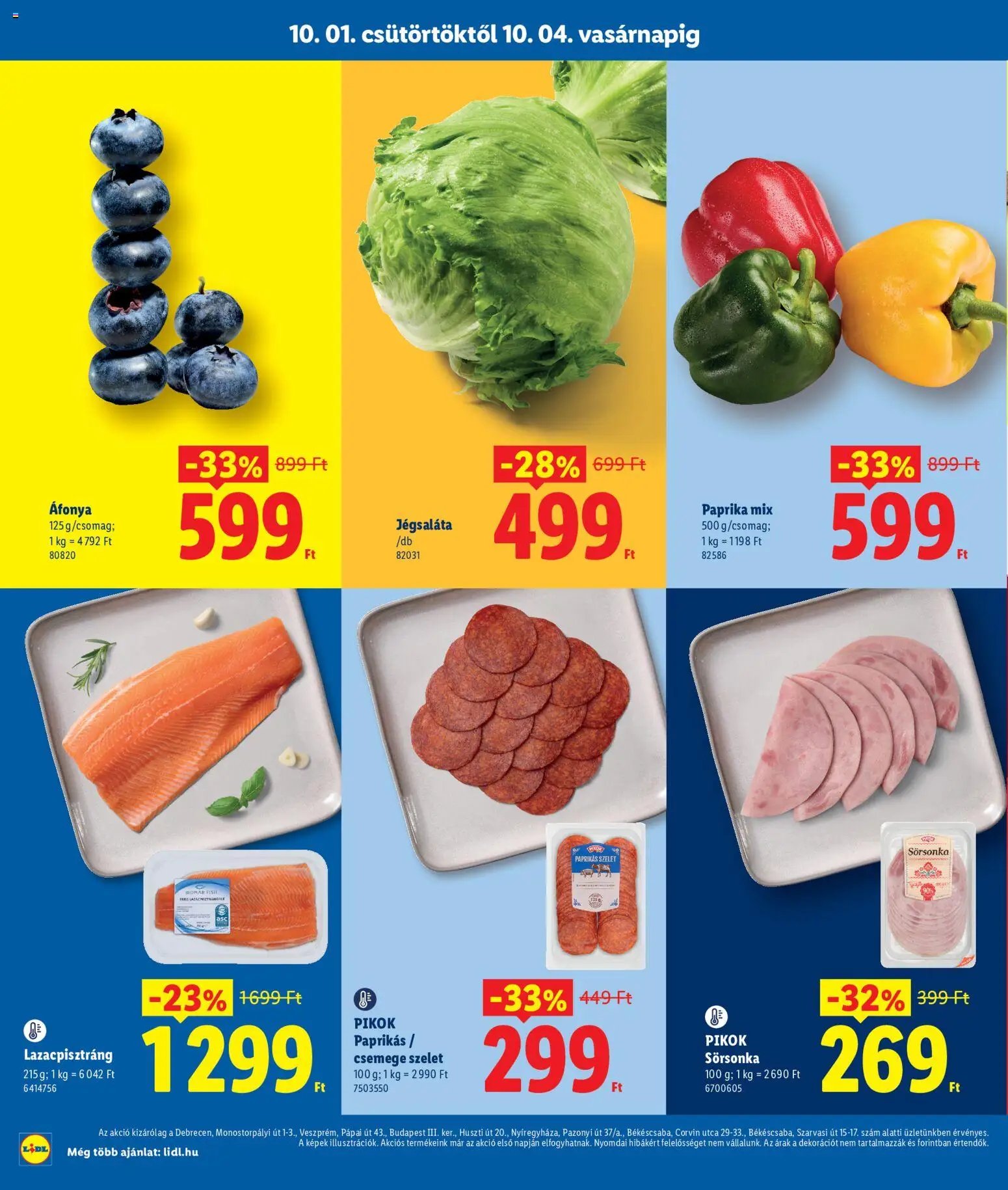 Lidl újság 2026.10.01. Lidl Debrecen, Veszprém, Budapest, Nyíregyháza, Békéscsaba