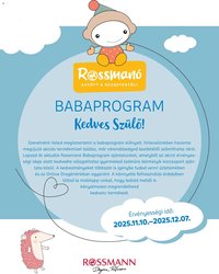 Rossmann újság 2025.11.10. Babaprogram (2025-11-10 - 2025-12-07)