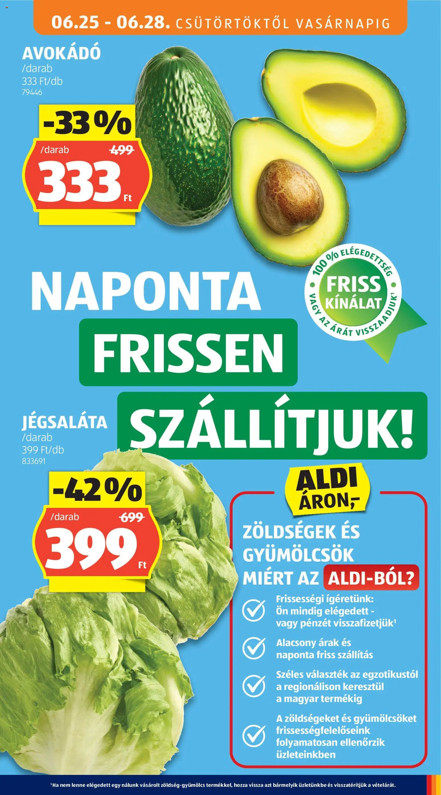 Aldi újság 2026.06.25. Aldi akciós újság