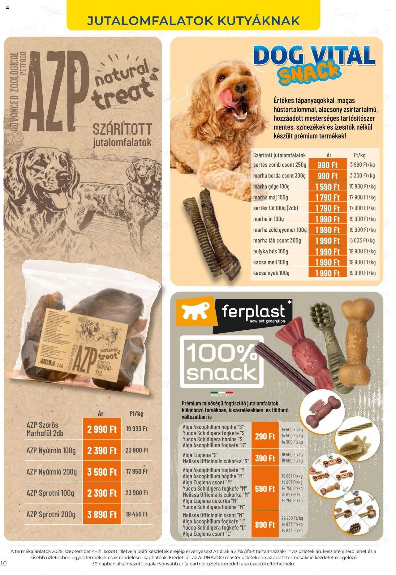 AlphaZoo újság 2025.09.04. Akciós újság AlphaZoo (2025-09-04 - 2025-09-21)