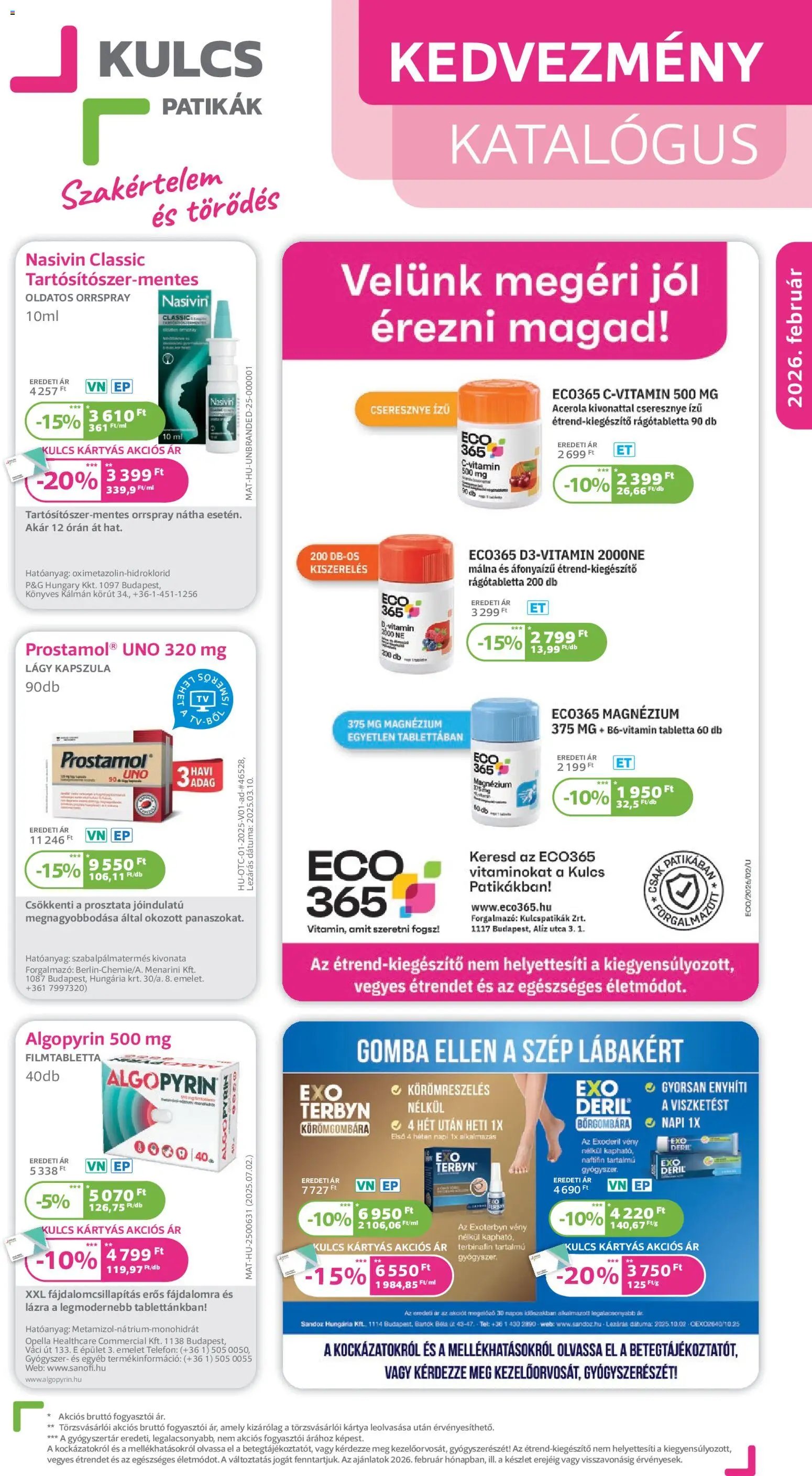 Kulcs Patika újság 2026.02.01. Akciós újság Kulcs Patika (2026-02-01 - 2026-02-28)