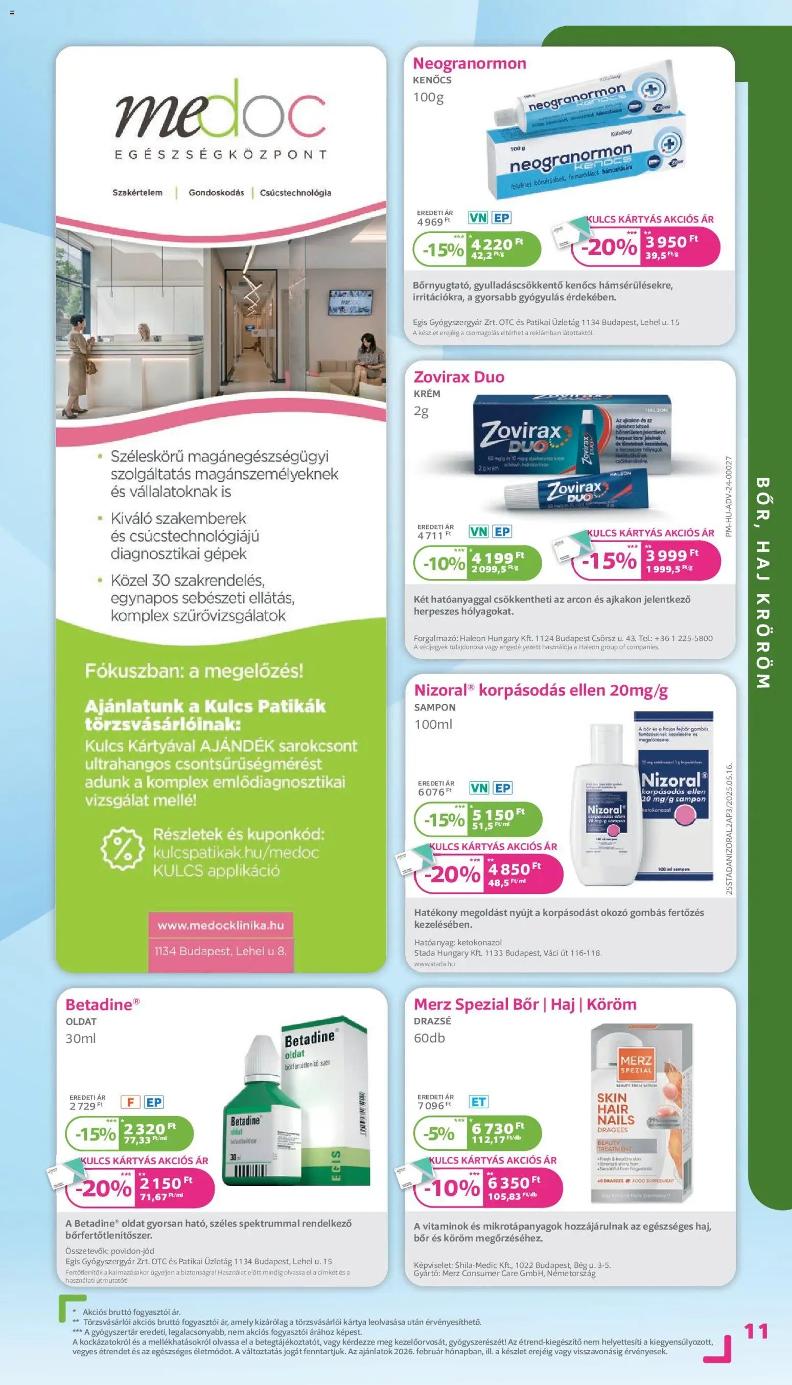 Kulcs Patika újság 2026.02.01. Akciós újság Kulcs Patika (2026-02-01 - 2026-02-28)