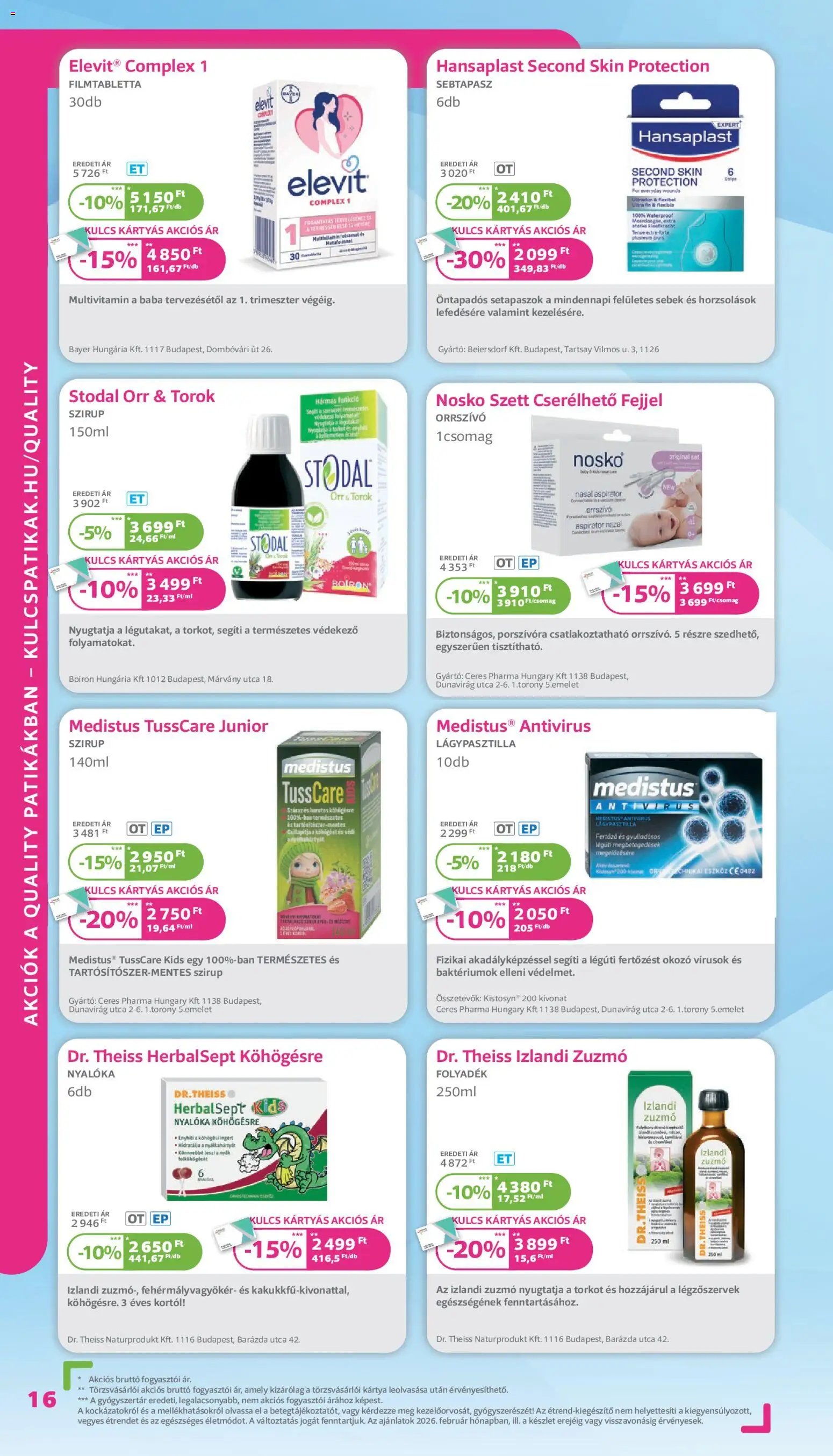 Kulcs Patika újság 2026.02.01. Akciós újság Kulcs Patika (2026-02-01 - 2026-02-28)
