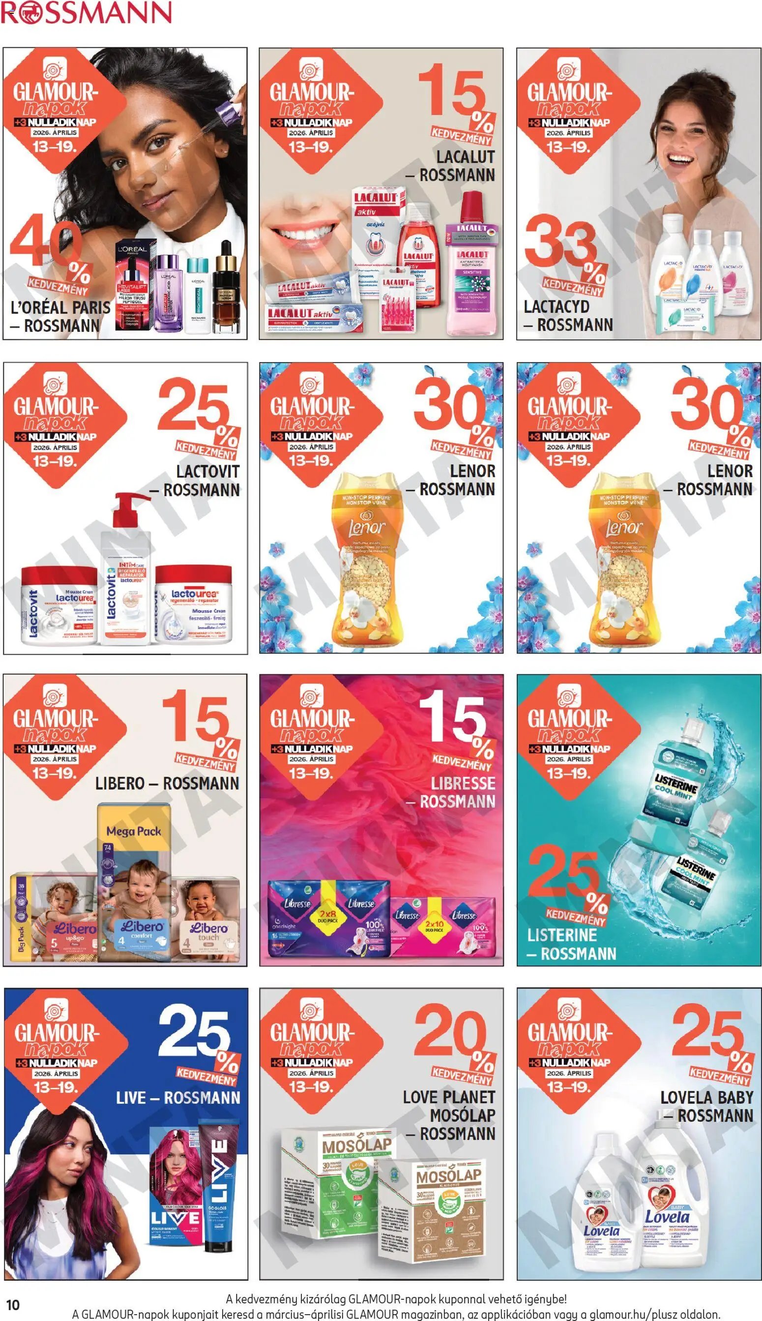 Rossmann újság 2026.04.13. Rossmann Glamour kuponfüzet (2026-04-13 - 2026-04-19)
