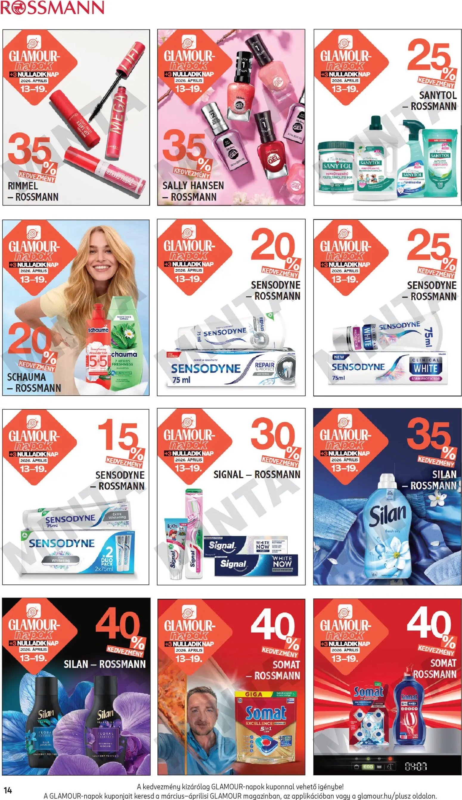 Rossmann újság 2026.04.13. Rossmann Glamour kuponfüzet (2026-04-13 - 2026-04-19)