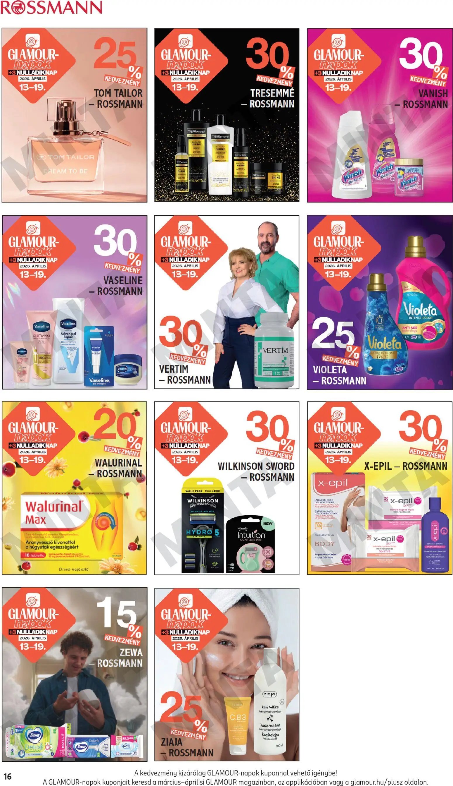 Rossmann újság 2026.04.13. Rossmann Glamour kuponfüzet (2026-04-13 - 2026-04-19)