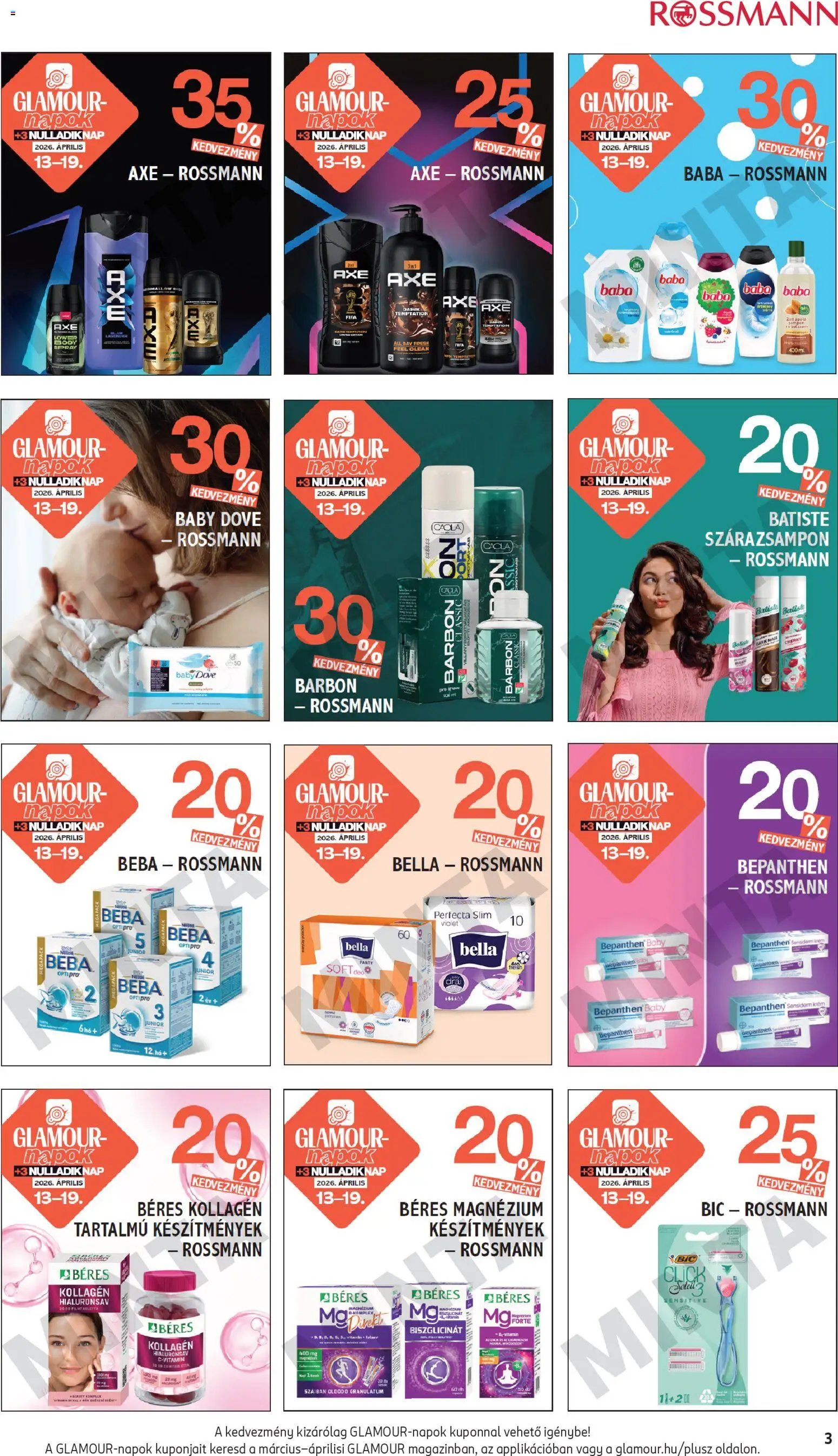 Rossmann újság 2026.04.13. Rossmann Glamour kuponfüzet (2026-04-13 - 2026-04-19)