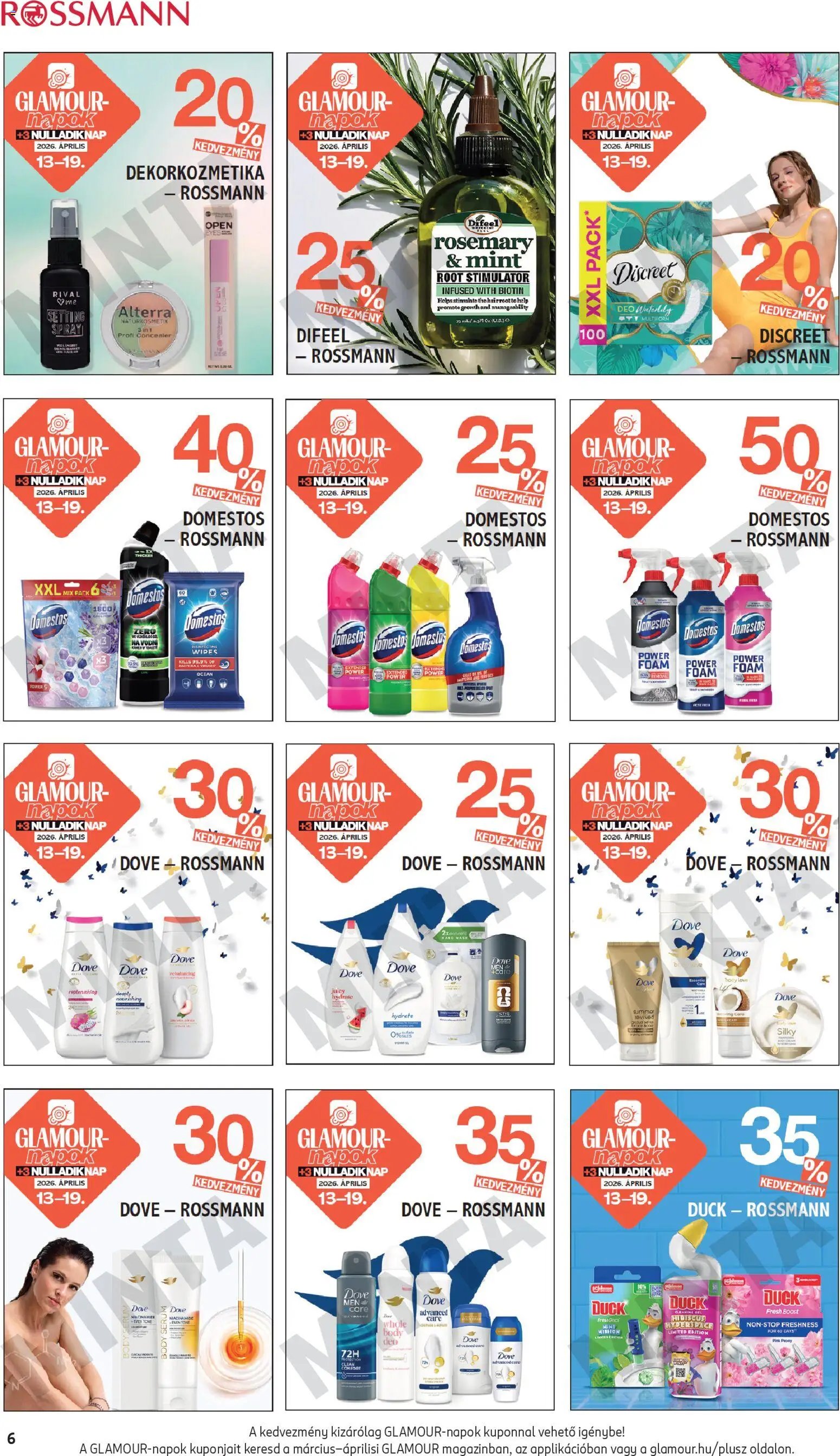 Rossmann újság 2026.04.13. Rossmann Glamour kuponfüzet (2026-04-13 - 2026-04-19)