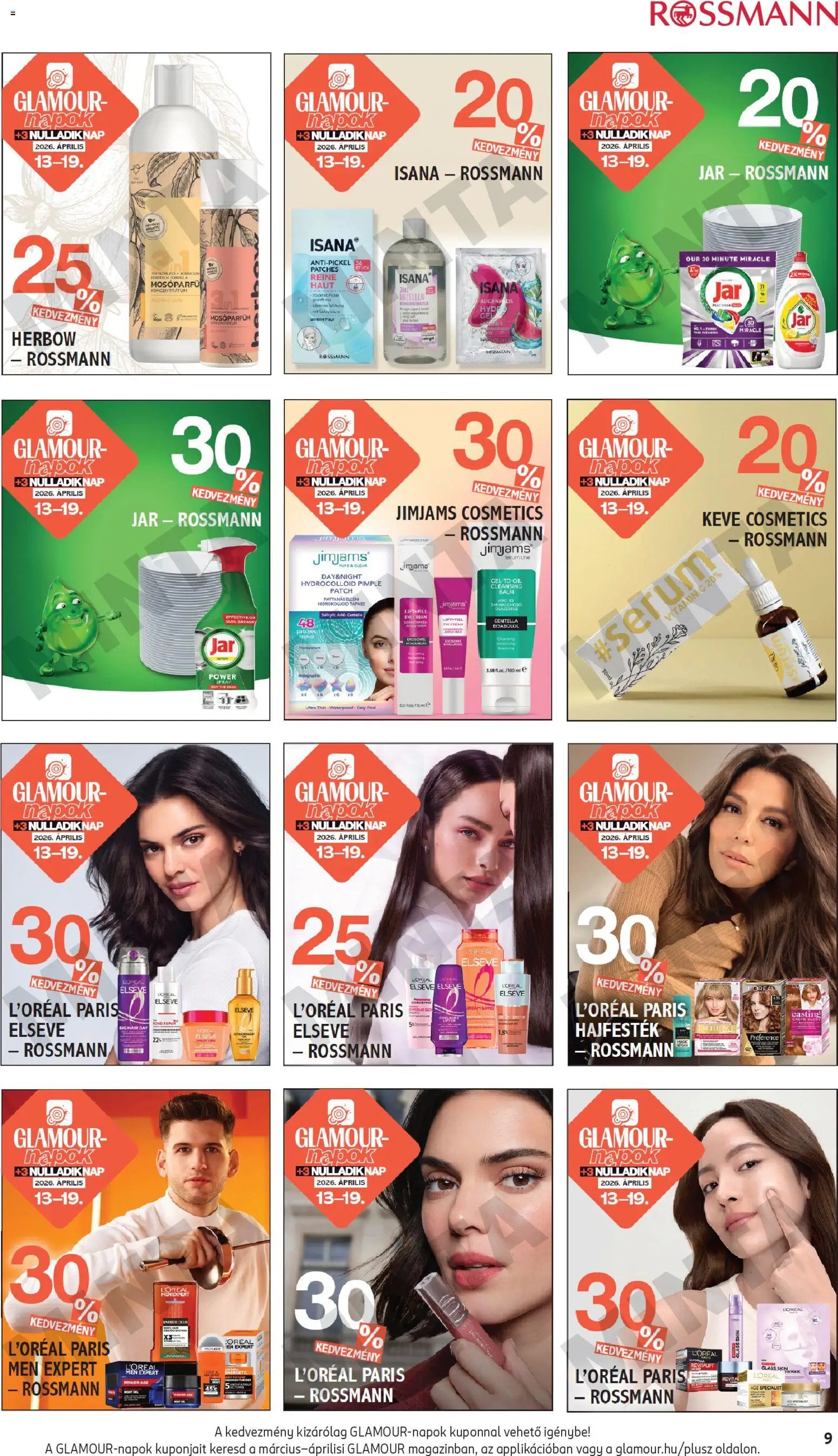 Rossmann újság 2026.04.13. Rossmann Glamour kuponfüzet (2026-04-13 - 2026-04-19)