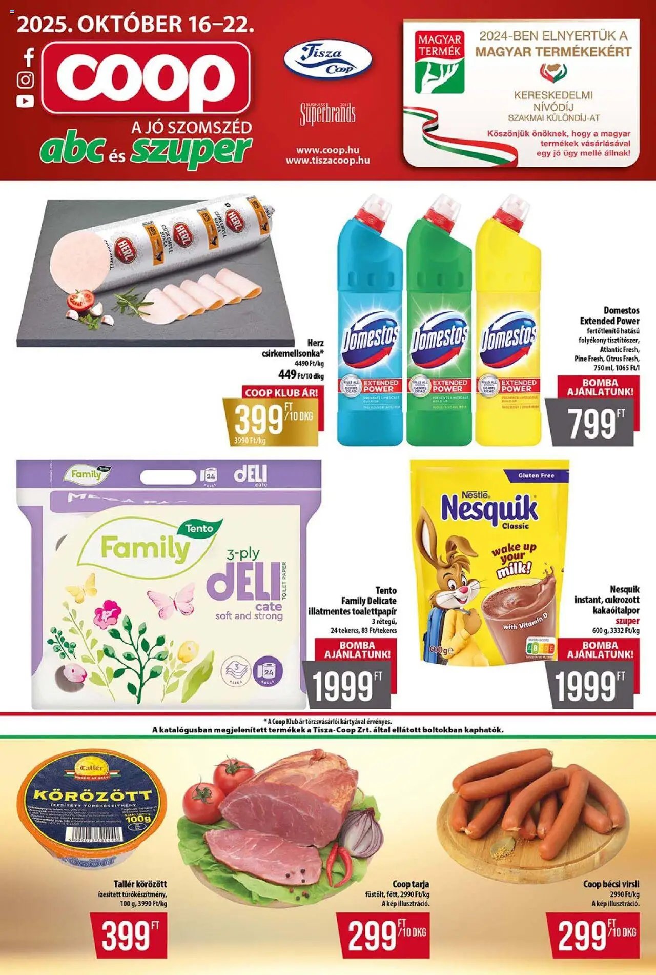 COOP újság 2025.10.16. Tisza - Abc & Szuper (2025-10-16 - 2025-10-22)
