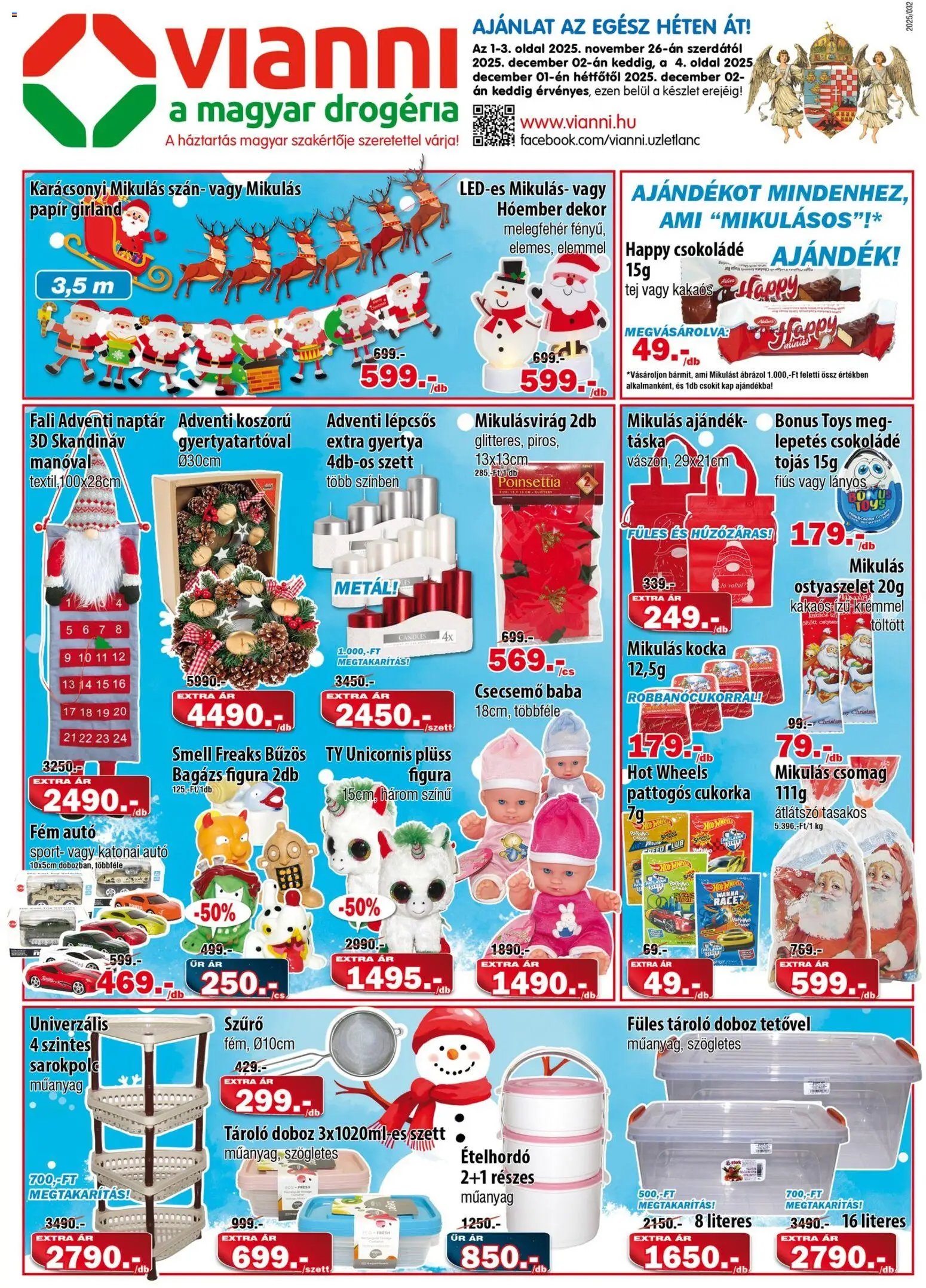 Vianni újság 2025.11.26. Akciós újság Vianni (2025-11-26 - 2025-12-02)